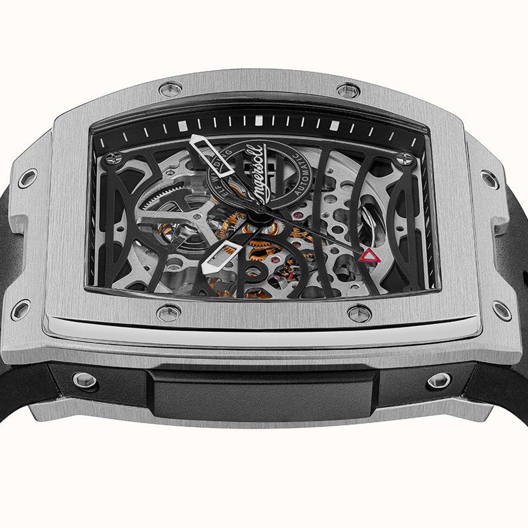 Ingersoll 1892 ‘The Challenger’ Automatic Skeleton Dial Black Rubber Strap Men's Watch I12301