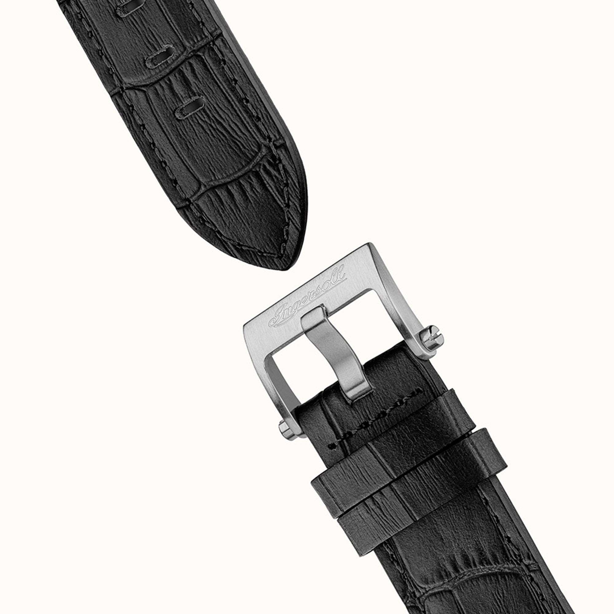 Ingersoll  The Catalina  Automatic Black Dial Black Leather Strap Men's Watch I12502