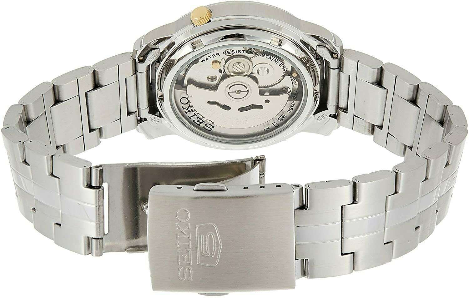 Seiko 5 Automatic Gold Dial Stainless Steel Bracelet Men's Watch SNKL81K1