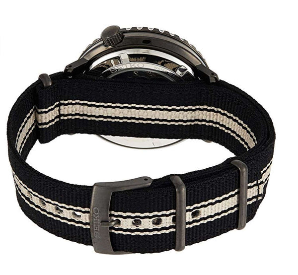 Seiko 5 Sports Bottle Cap Case Textile Strap Automatic Black Dial Men's Watch SRPC67K1