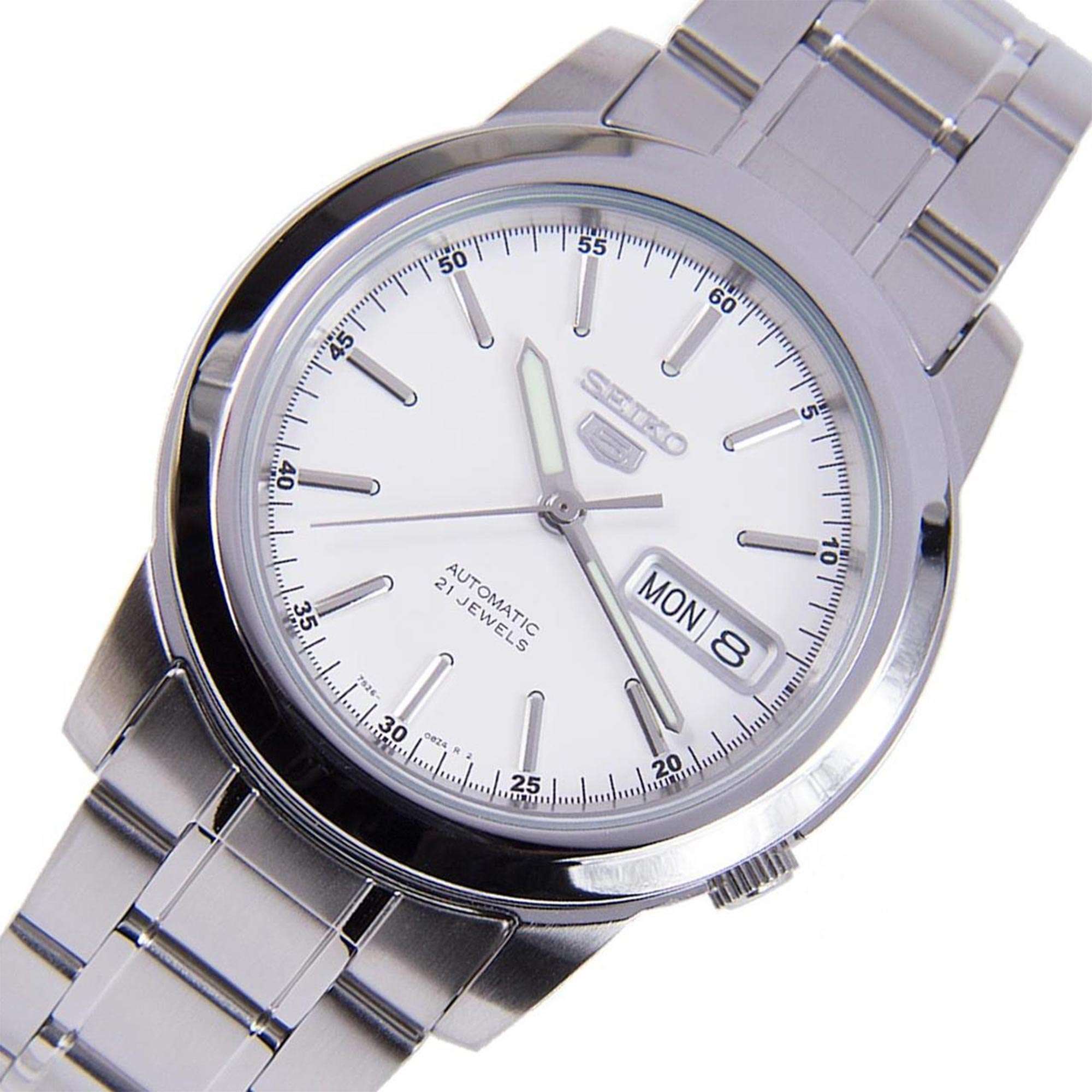 Seiko 5 Automatic White Dial Stainless Steel Men's Watch SNKE49K1