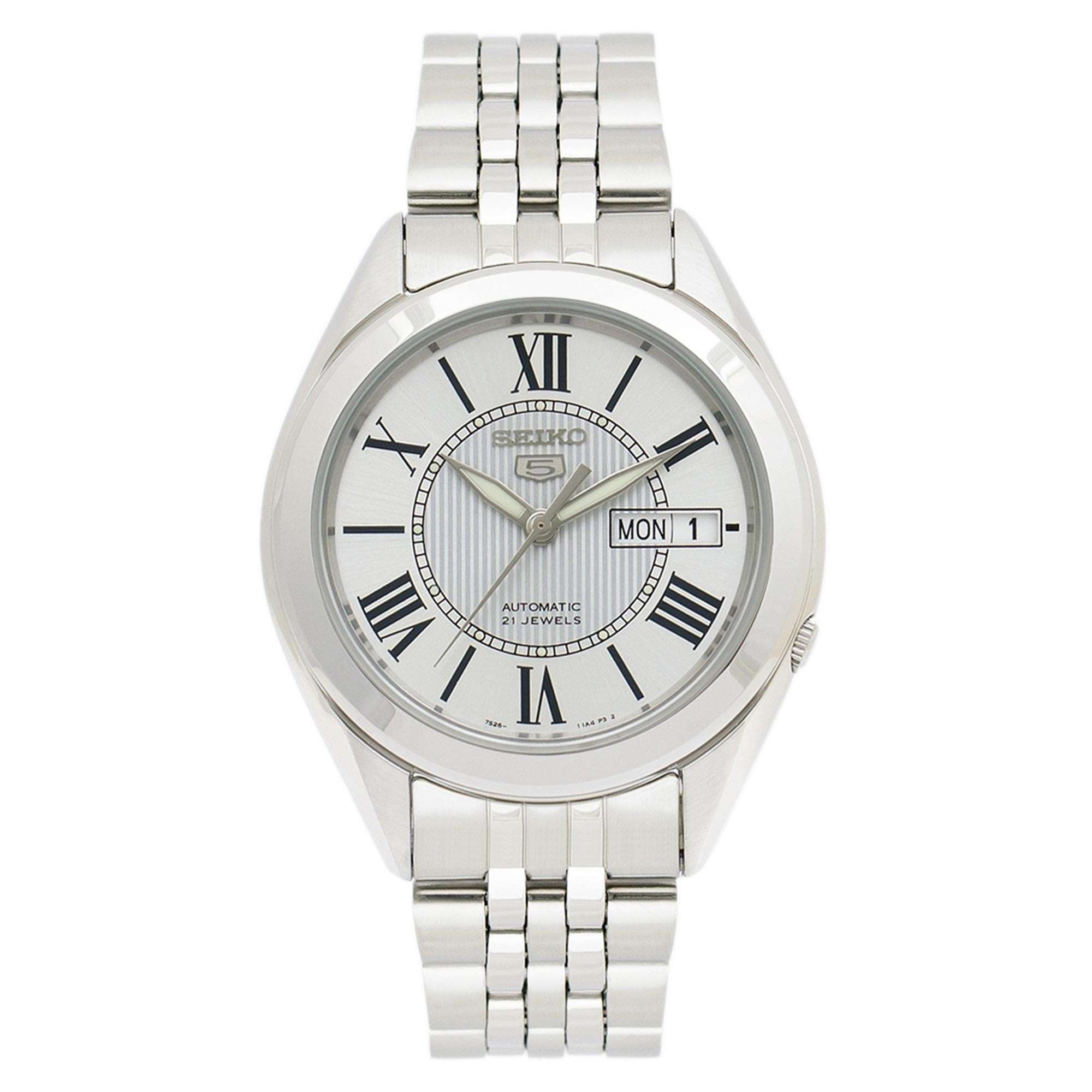 Seiko 5 Automatic White Dial Stainless Steel Bracelet Men's Watch SNKL29K1