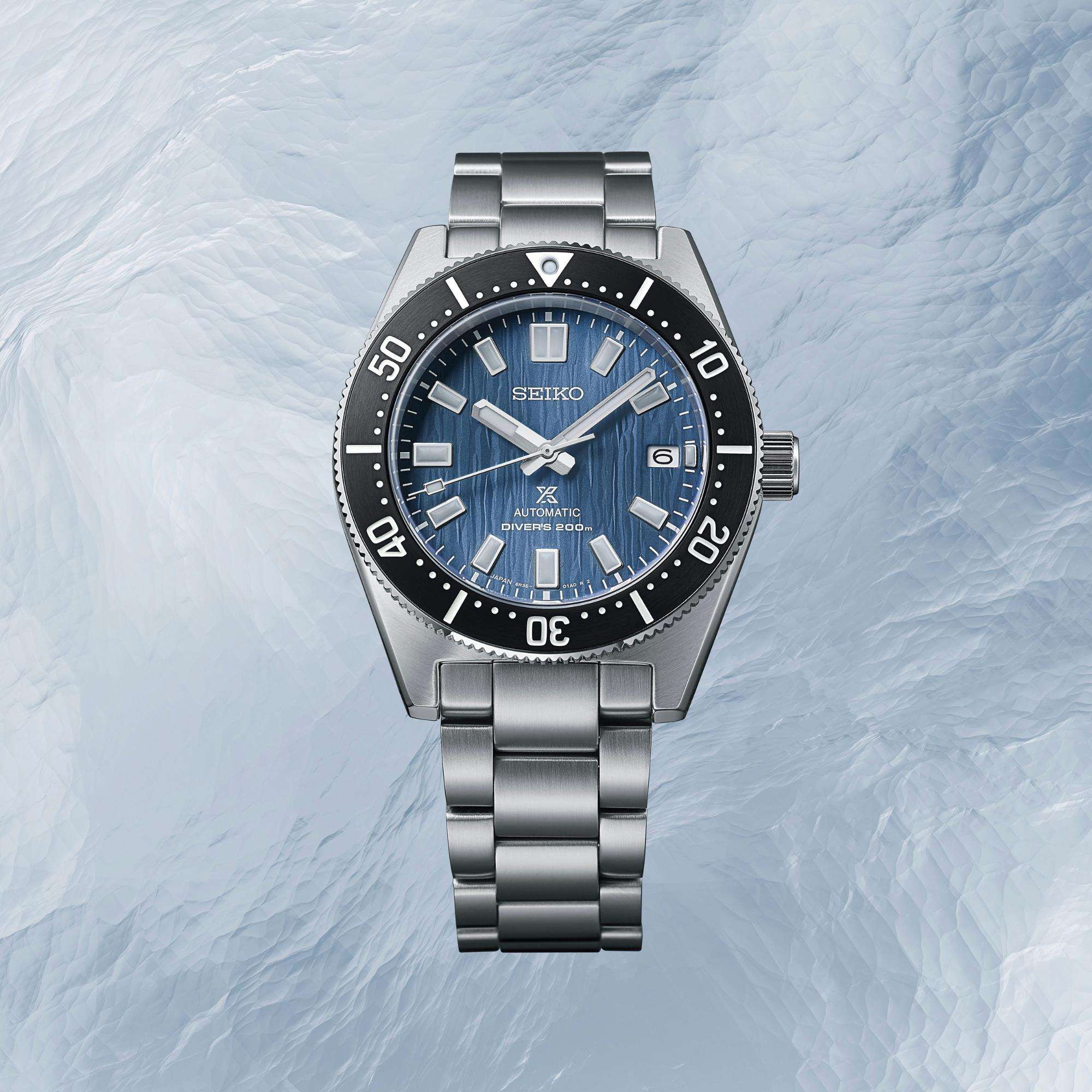 Seiko Prospex Save The Ocean Glacier 1965 Re-Interpretation Automatic Blue Dial Stainless Steel Bracelet Men’s Watch SPB297J1