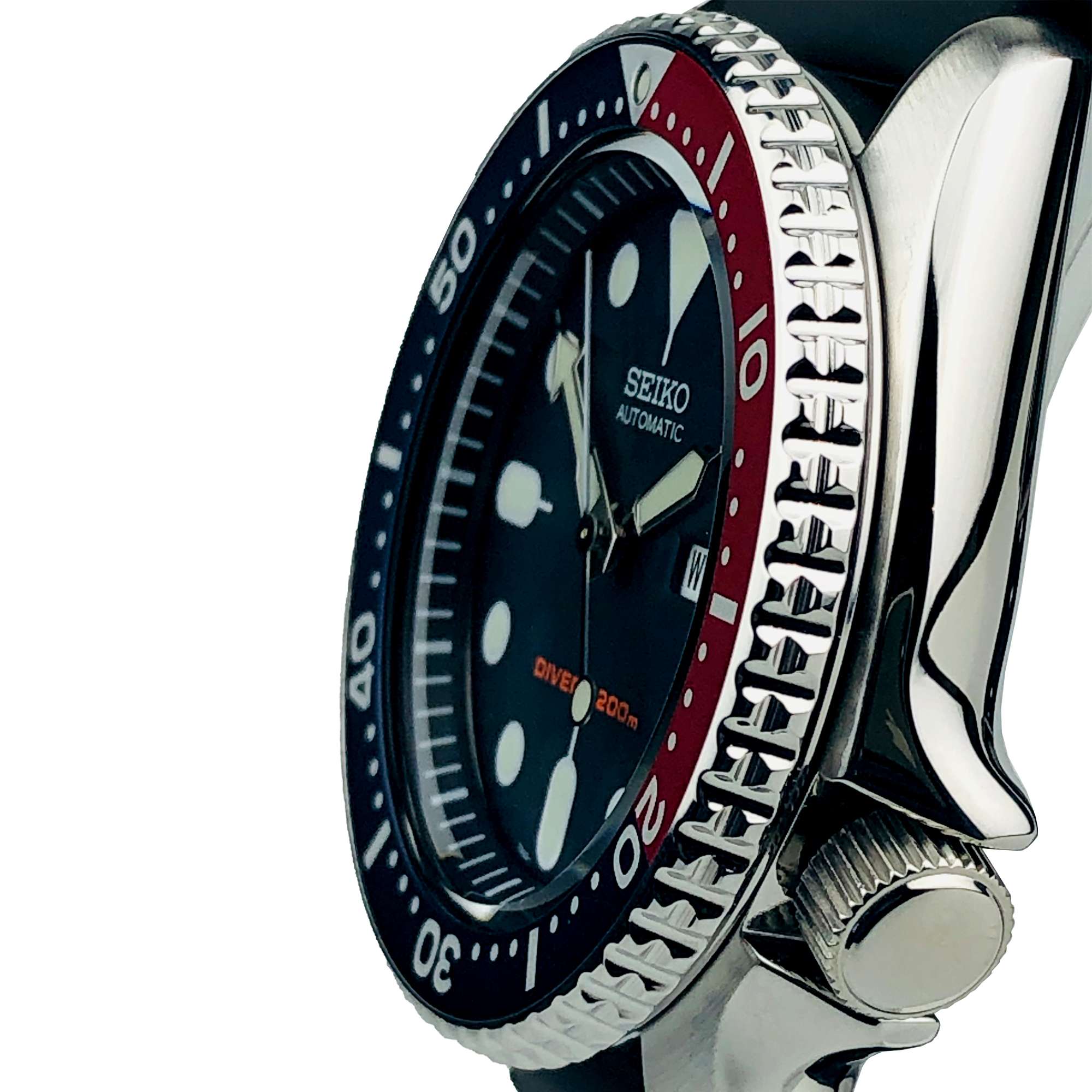 Seiko Divers Pepsi Automatic Black Dial Black Rubber Strap Men's Watch SKX009K1