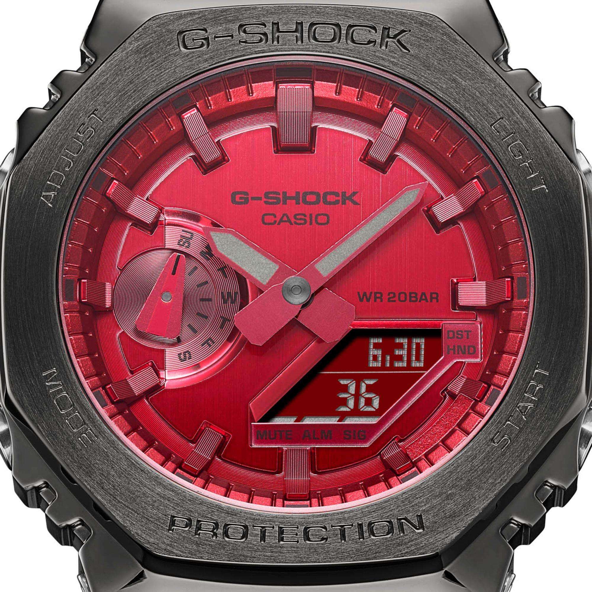 Casio G-Shock  CasiOak Red Dial Alarm Chronograph Watch GM-2100B-4AER