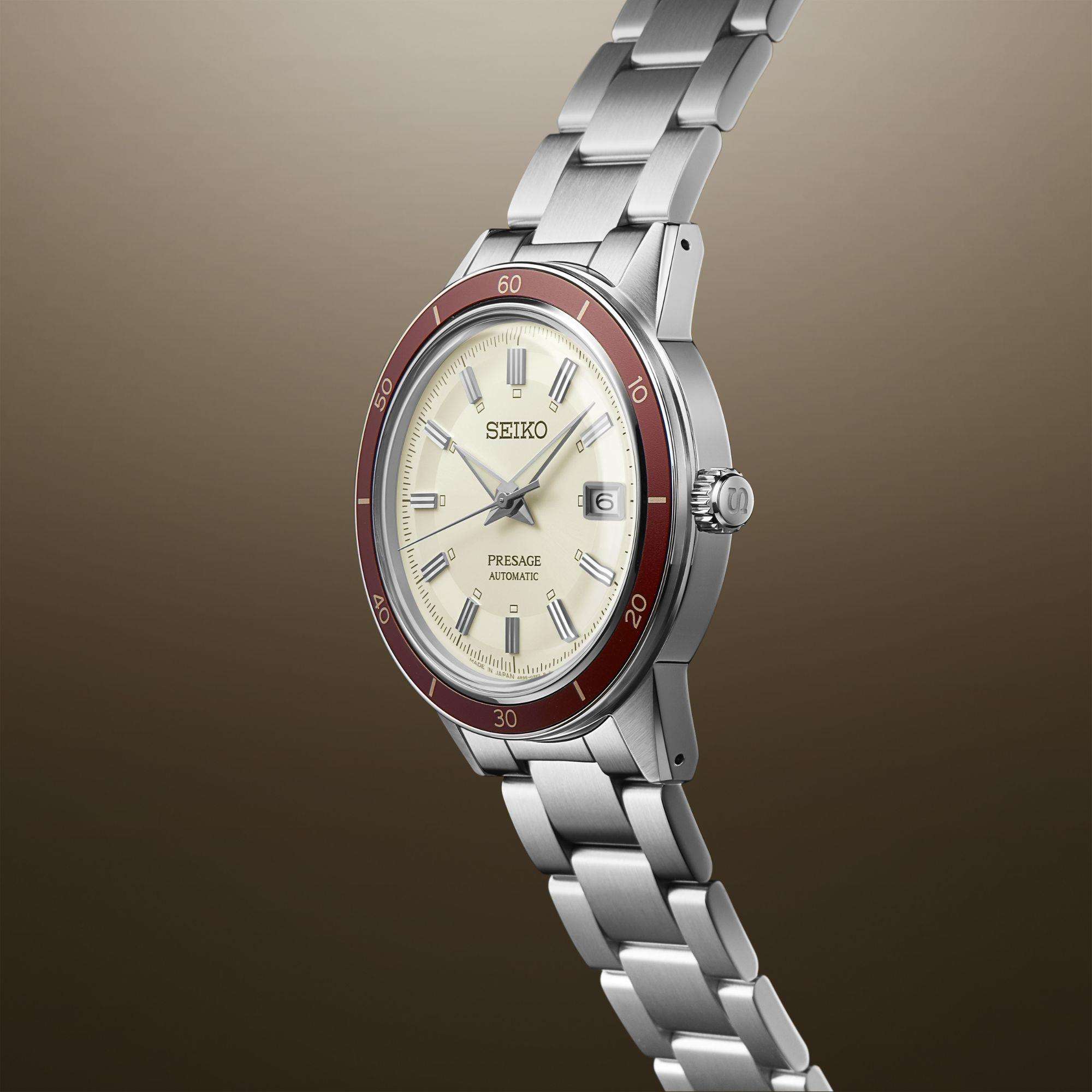 Seiko Presage Style 60s Automatic White Dial Stainless Steel Bracelet Men’s Watch SRPH93J1