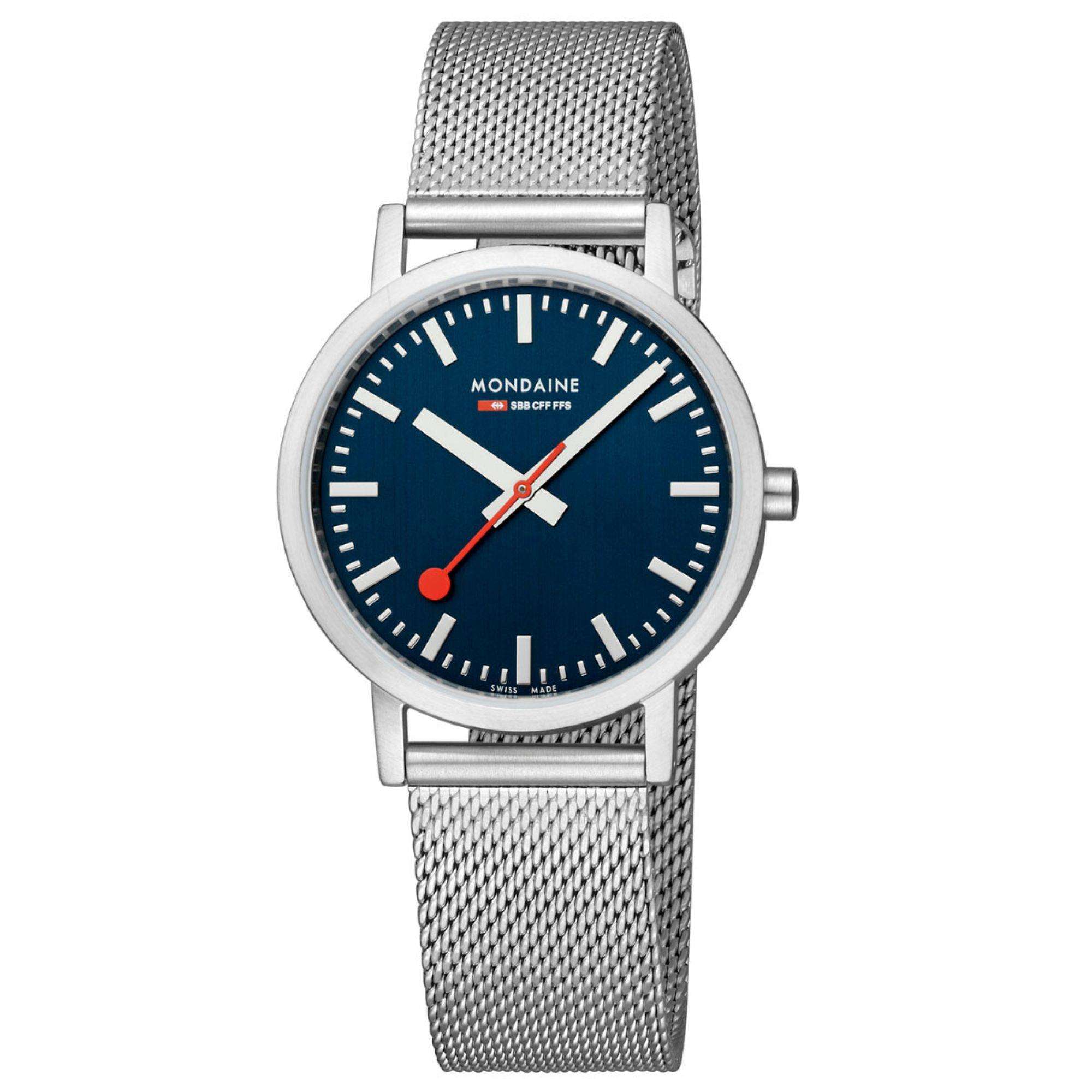 Mondaine Classic Deep Ocean Blue Dial Mesh Bracelet Unisex Watch A660.30314.40SBJ