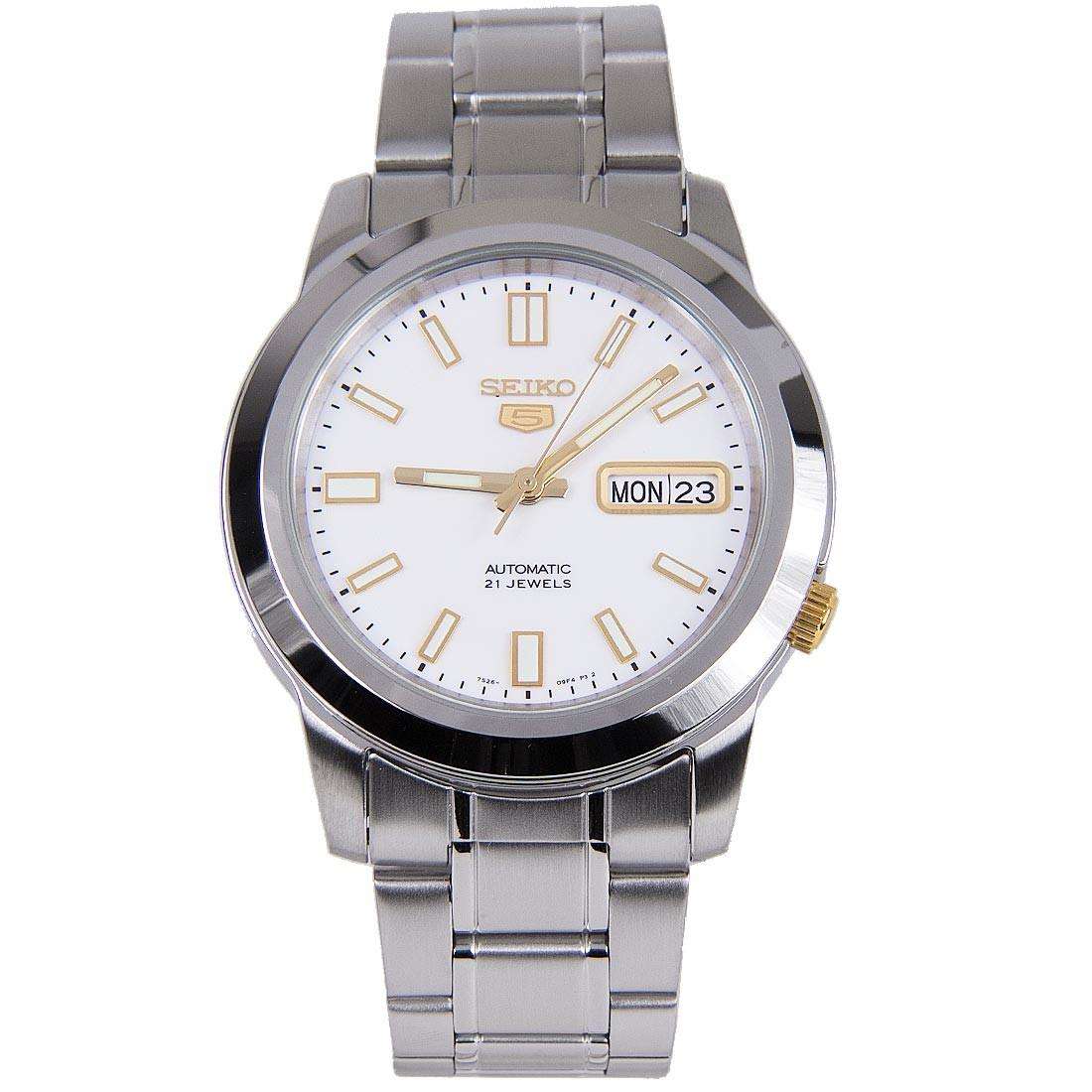 Seiko 5 Automatic White Dial Stainless Steel Strap Men's Watch SNKK07K1