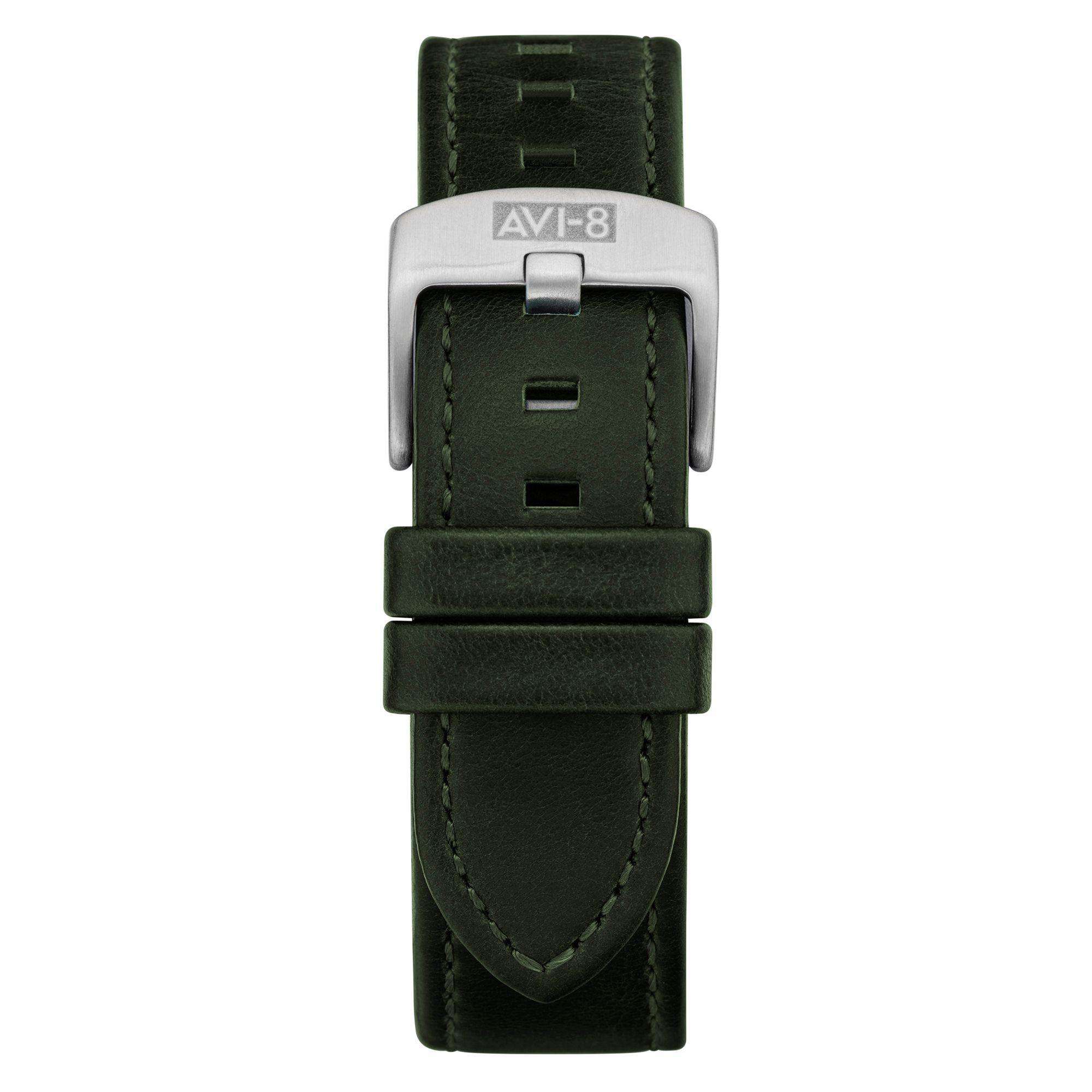 AVI-8 Spitfire Type 300 Automatic Olive Green with Additional Strap Mens Watch AV-4073-22