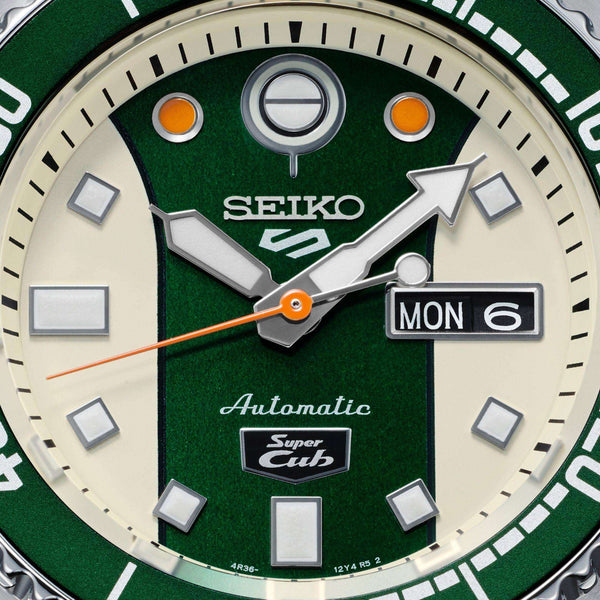 Seiko 5 Sports Honda Super Cub Automatic Multicoloured Dial Fabric NATO Strap Men's Watch SRPJ49K1