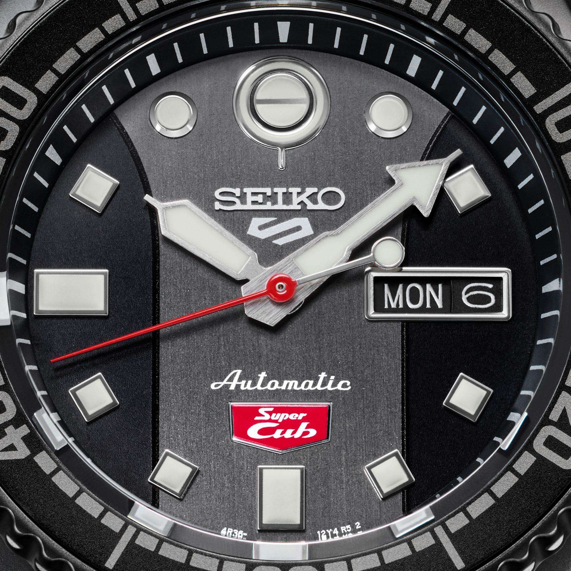 Seiko 5 Sports Limited Edition Honda "Super Cub" Grey Dial Grey Nato Strap Men's Watch SRPJ75K1