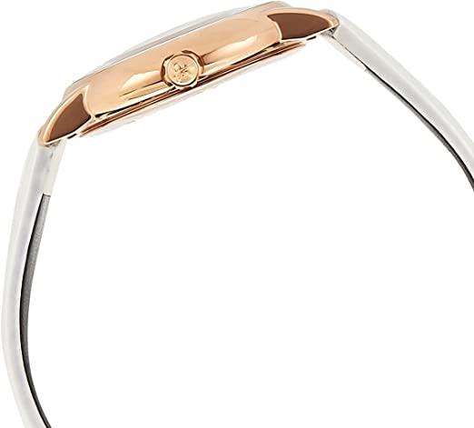 Calvin Klein Established Silver Dial White Leather Strap Ladies Watch K9H236L6 32mm