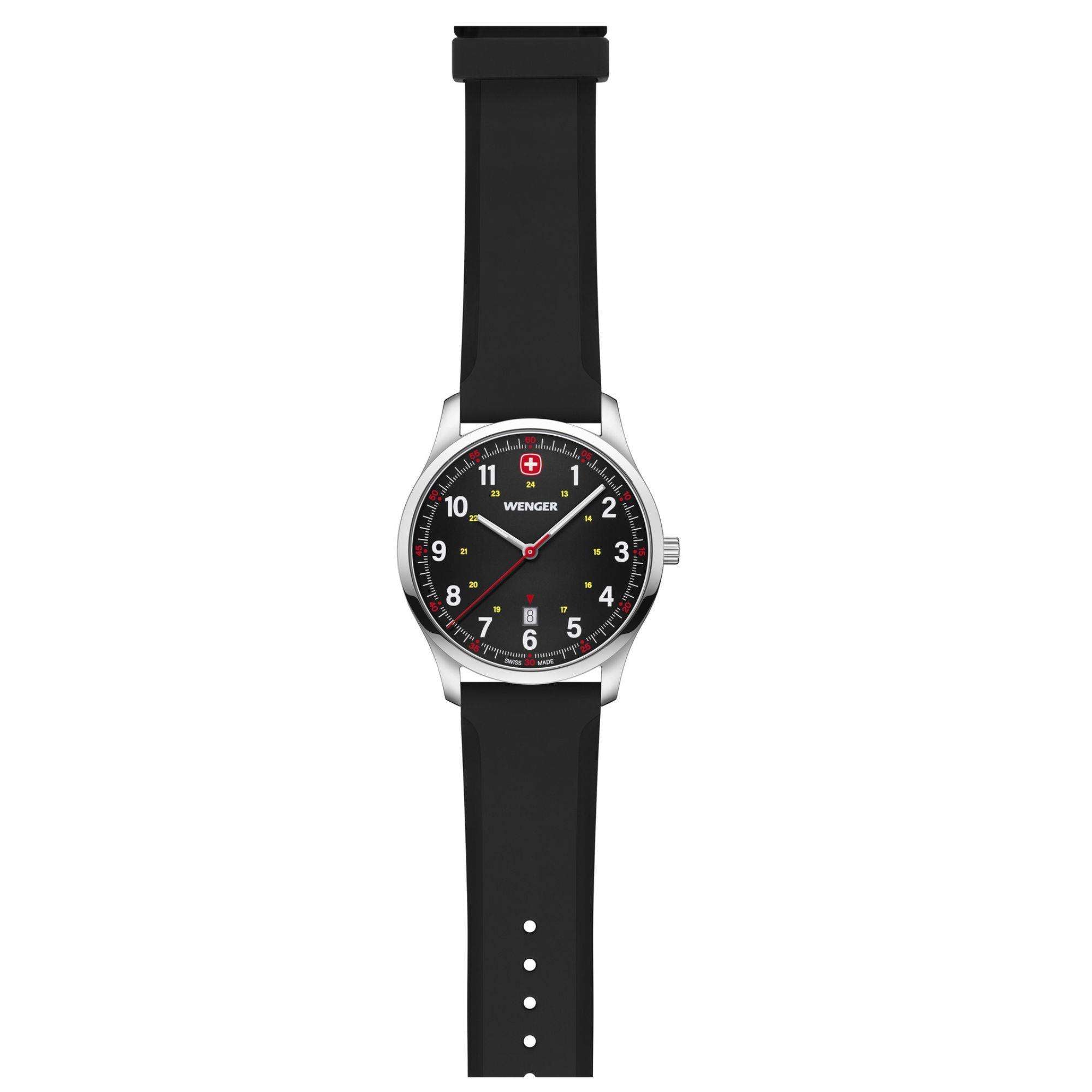 Wenger City Sport Black Dial Black Strap Men's Watch 01.1441.129