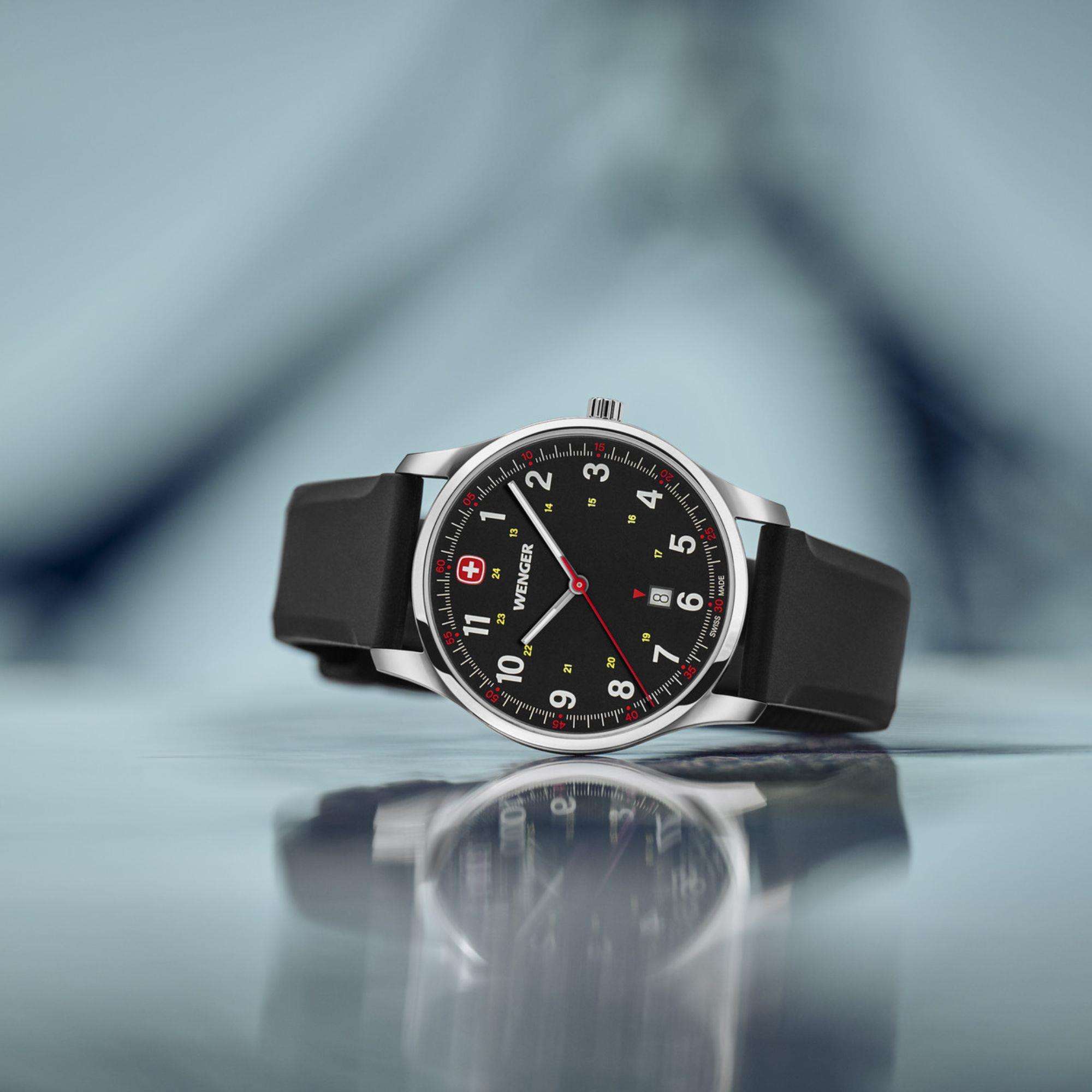 Wenger City Sport Black Dial Black Strap Men's Watch 01.1441.129