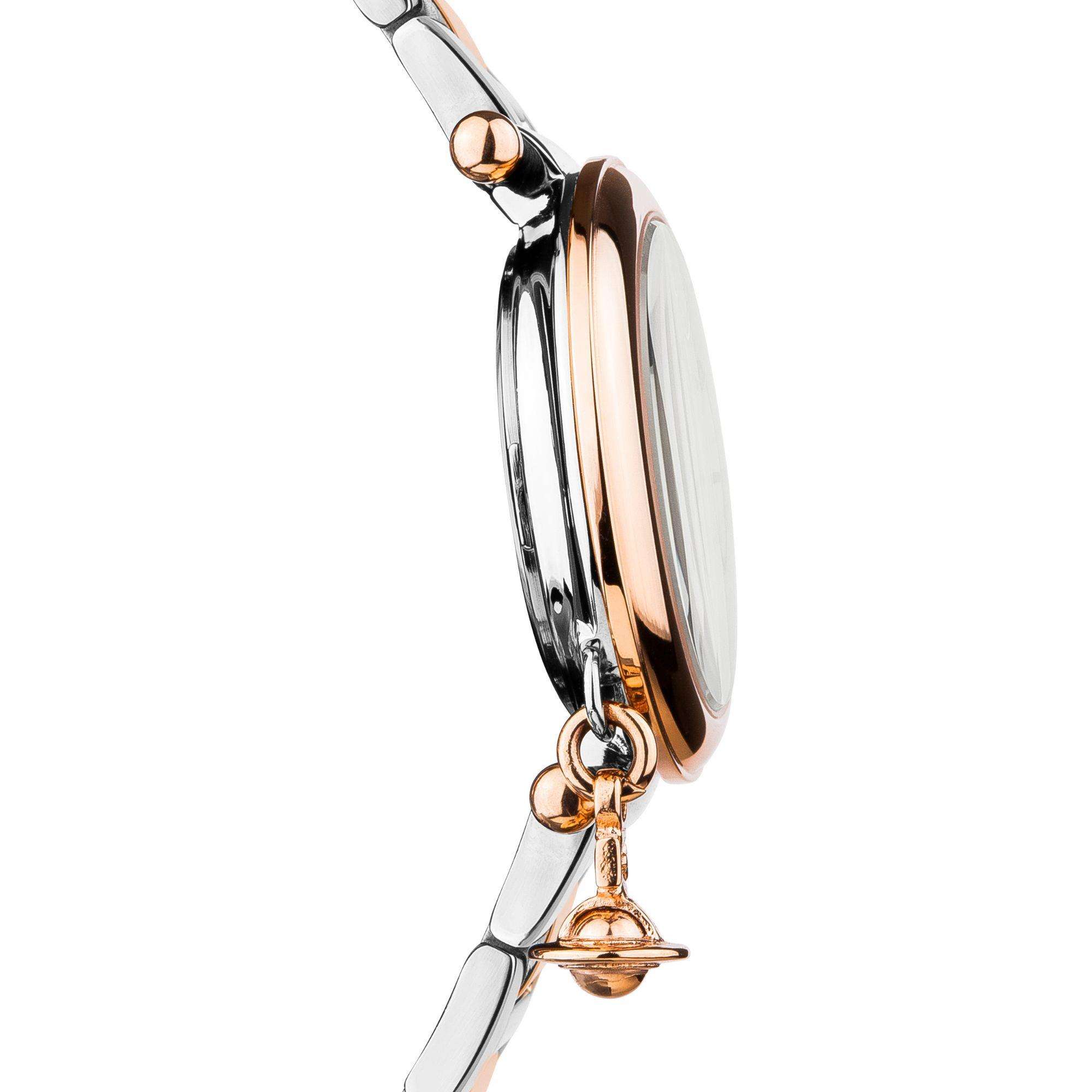 Vivienne Westwood Orb Quartz Silver Dial Two Tone Steel Bracelet Ladies Watch VV006SLRS