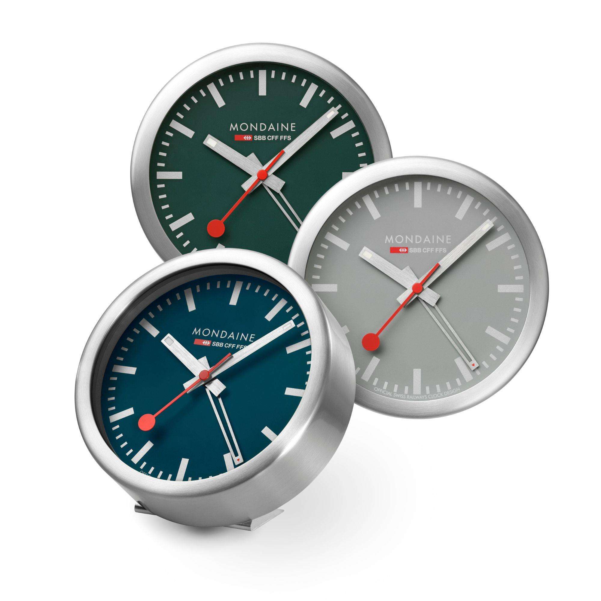 Mondaine Wecker Grey Aluminium Clock A997.MCAL.86SBV