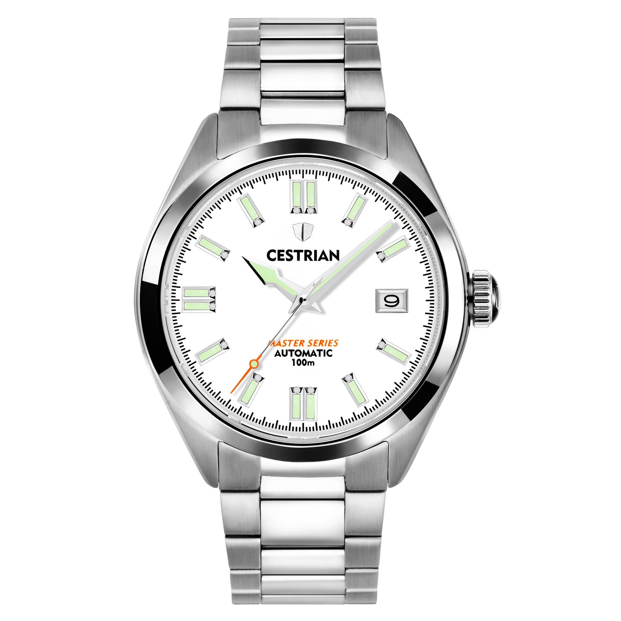Cestrian Master Series White Dial Steel Bracelet Automatic Mens Watch CM011B0660V1