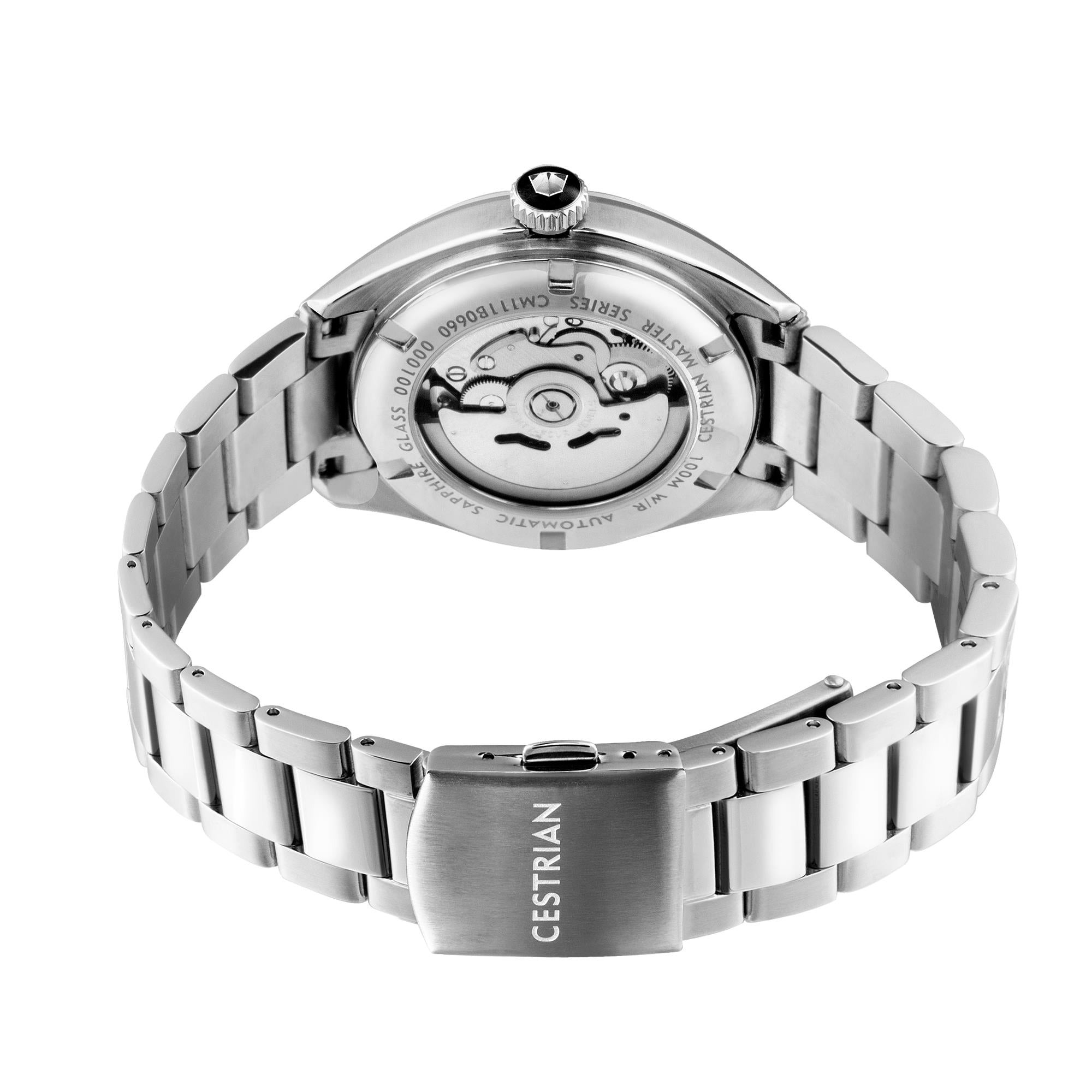 Cestrian Master Series White Dial Steel Bracelet Automatic Mens Watch CM011B0660V1