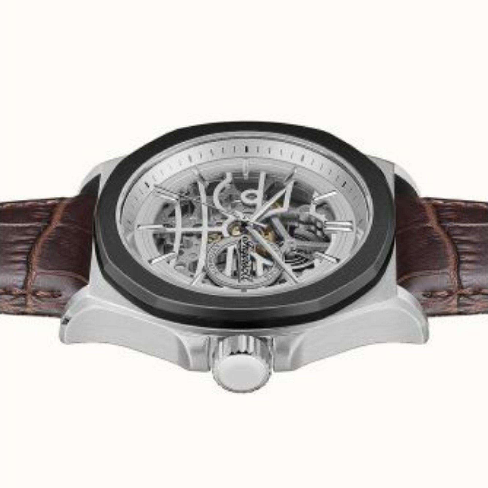 Ingersoll 1892 The Orville Automatic White Dial Dark Brown Leather Strap Men's Watch I09307