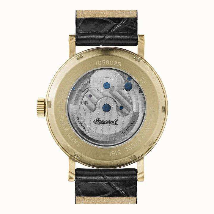 Ingersoll 1892 The Charles Men's Automatic Watch with a Black Dial and a Black Leather Strap - I05802B