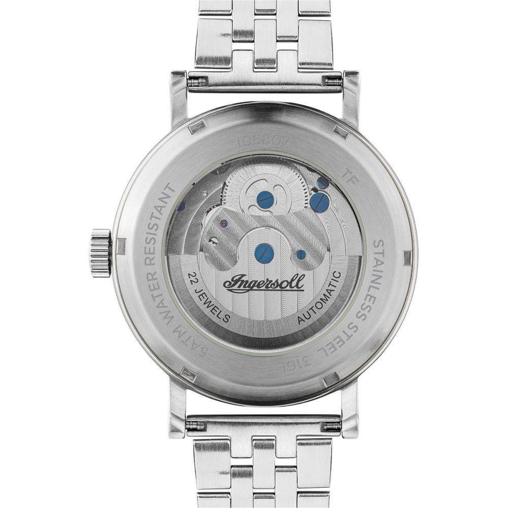 Ingersoll 1892 The Charles Automatic Men's Watch with Black Skeleton Dial and Silver Stainless Steel Bracelet - I05807