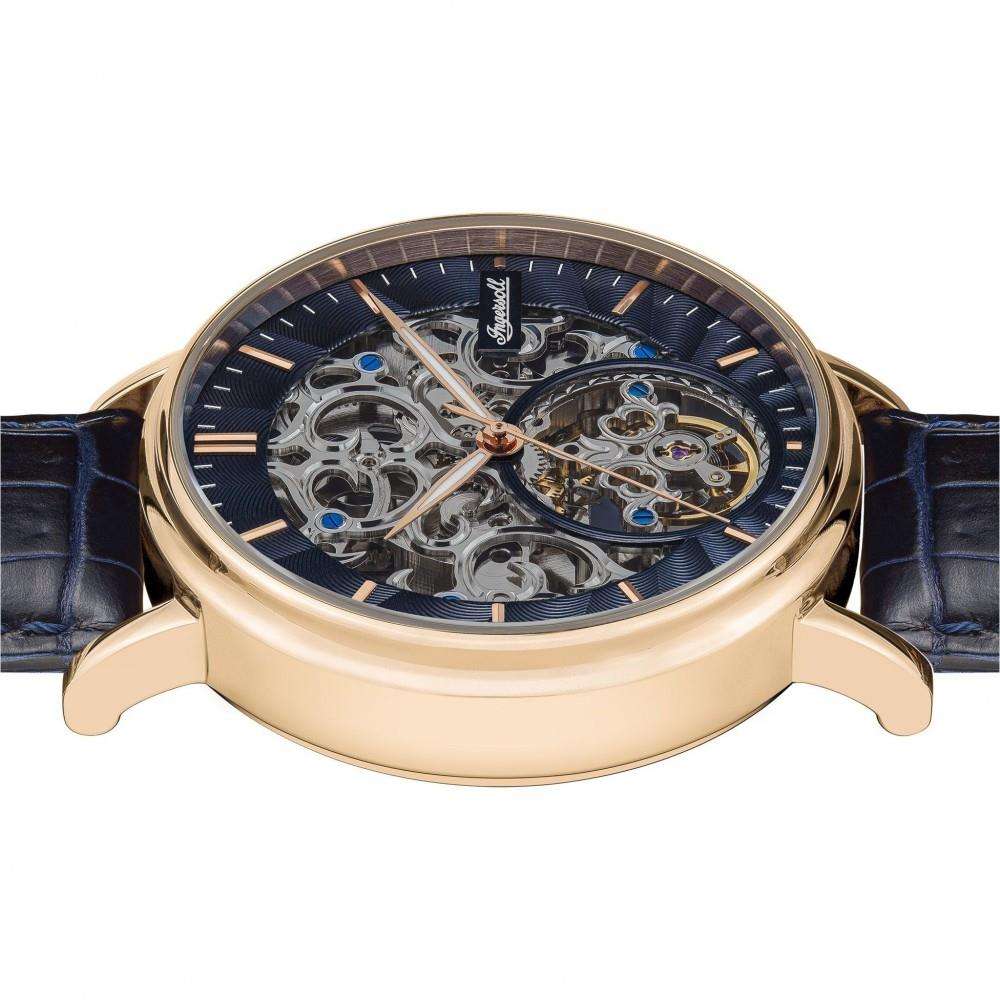 Ingersoll 1892 The Charles Automatic Men's Watch with Black Skeleton Dial and Blue Leather Strap- I05808