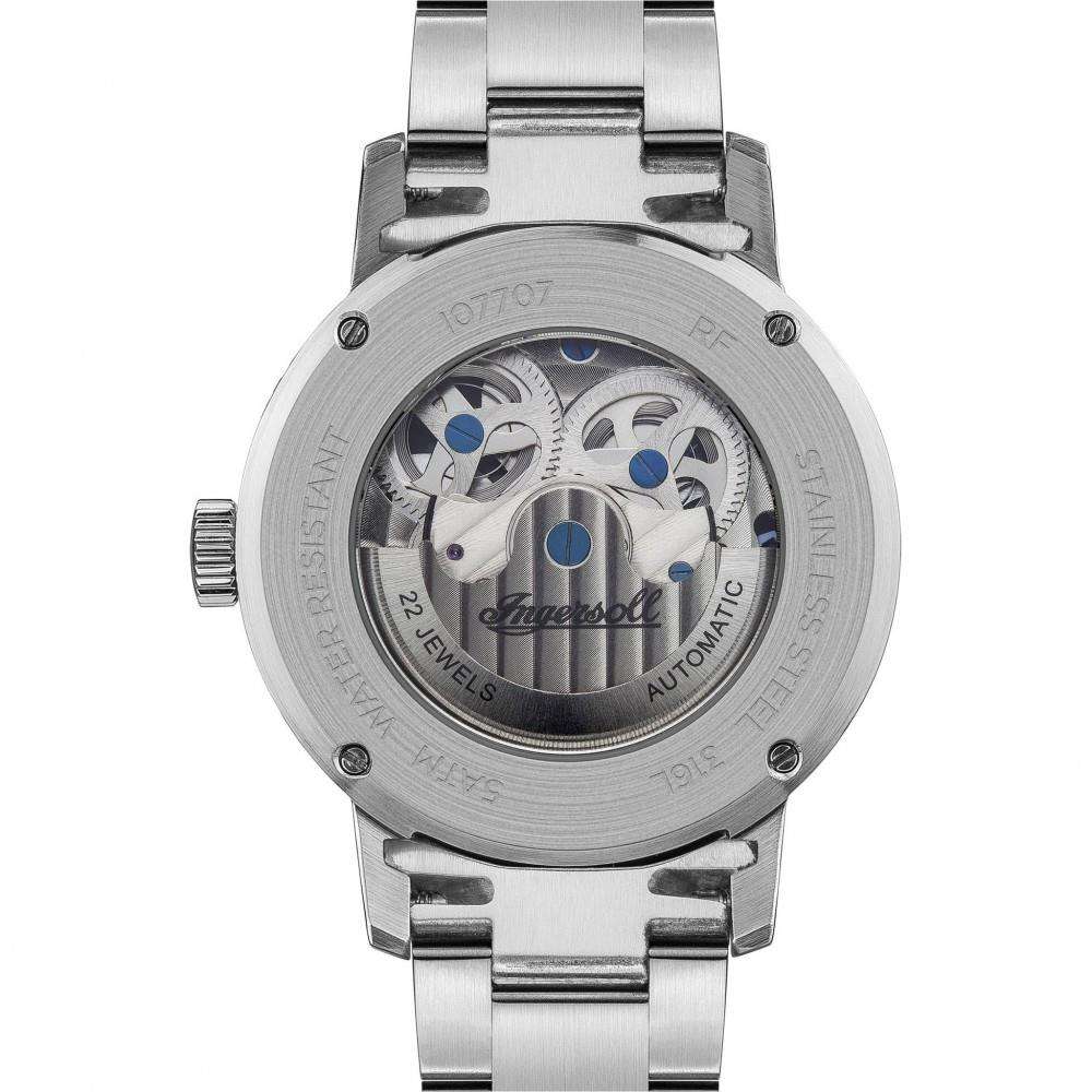 Ingersoll The Jazz 1892 Automatic Blue Dial Silver Steel Bracelet Men's Watch I07707