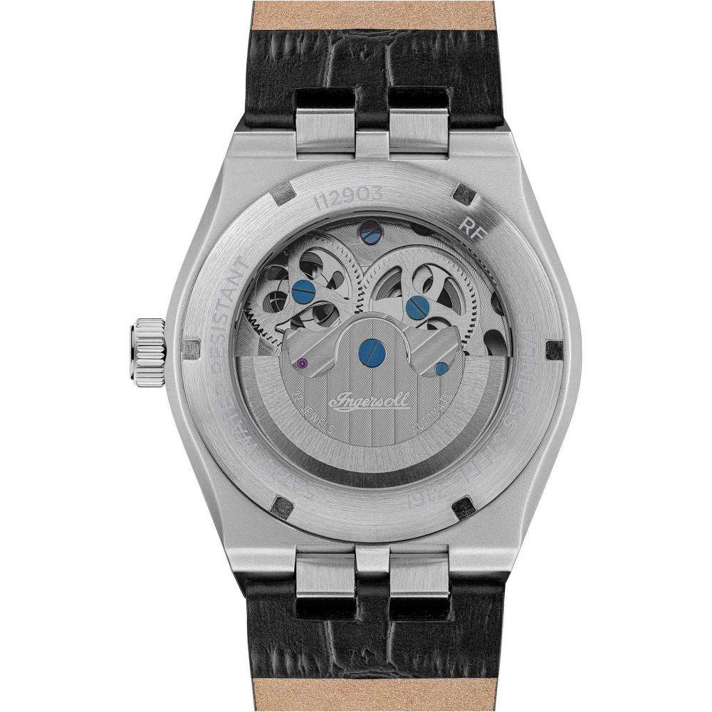 Ingersoll 1892 The Broadway Automatic Men's Watch with Black Dial and Black Leather Strap- I12903