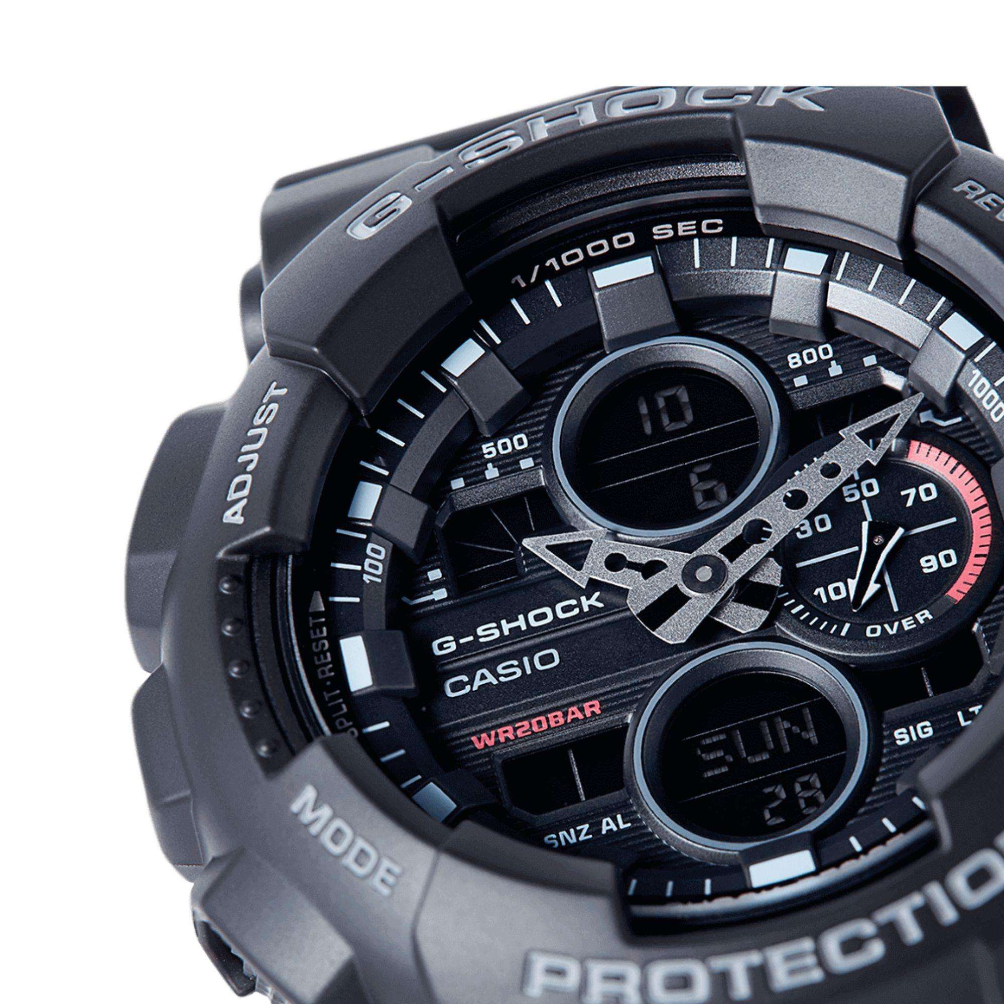 Casio G-Shock Analogue-Digital Black Dial Black Resin Strap Men's Watch GA-140-1A1ER