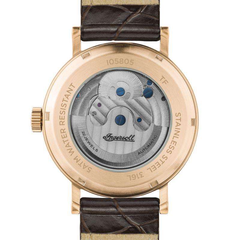 Ingersoll 1892 The Charles Automatic Men's Watch with Champagne Skeleton Dial and Brown Leather Strap - I05805