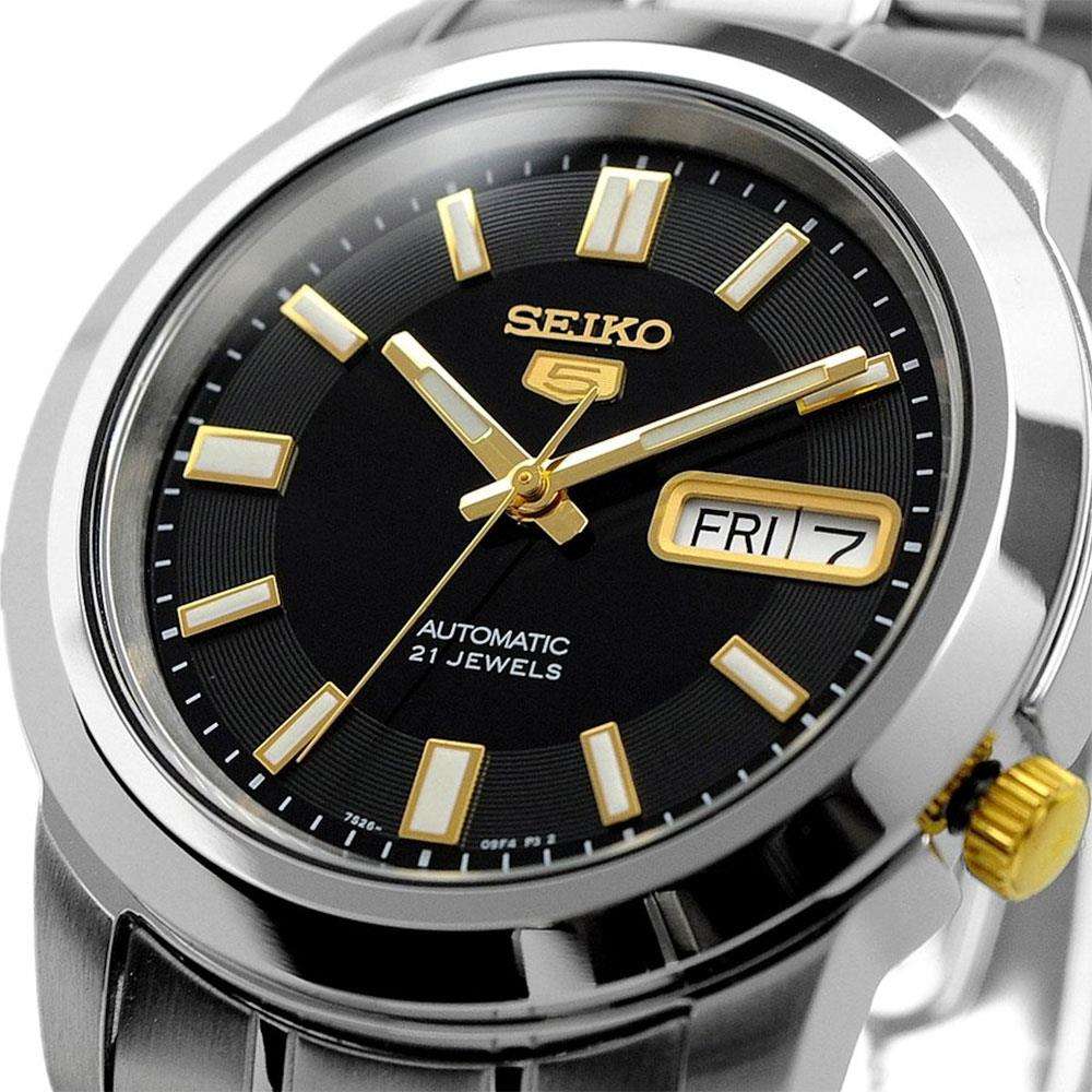 Seiko 5 Automatic Black Dial Stainless Steel Bracelet Men's Watch SNKK17K1