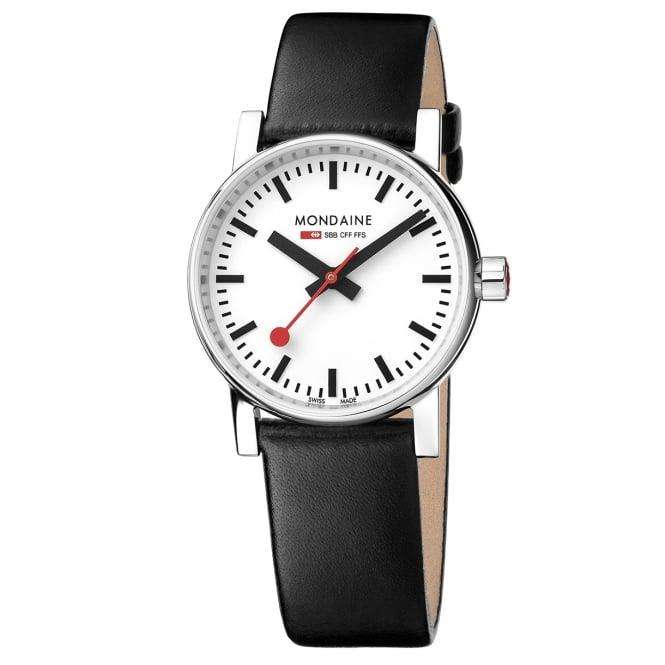 Mondaine evo2 White Dial Black Vegan Strap Ladies Watch MSE.35110.LBV