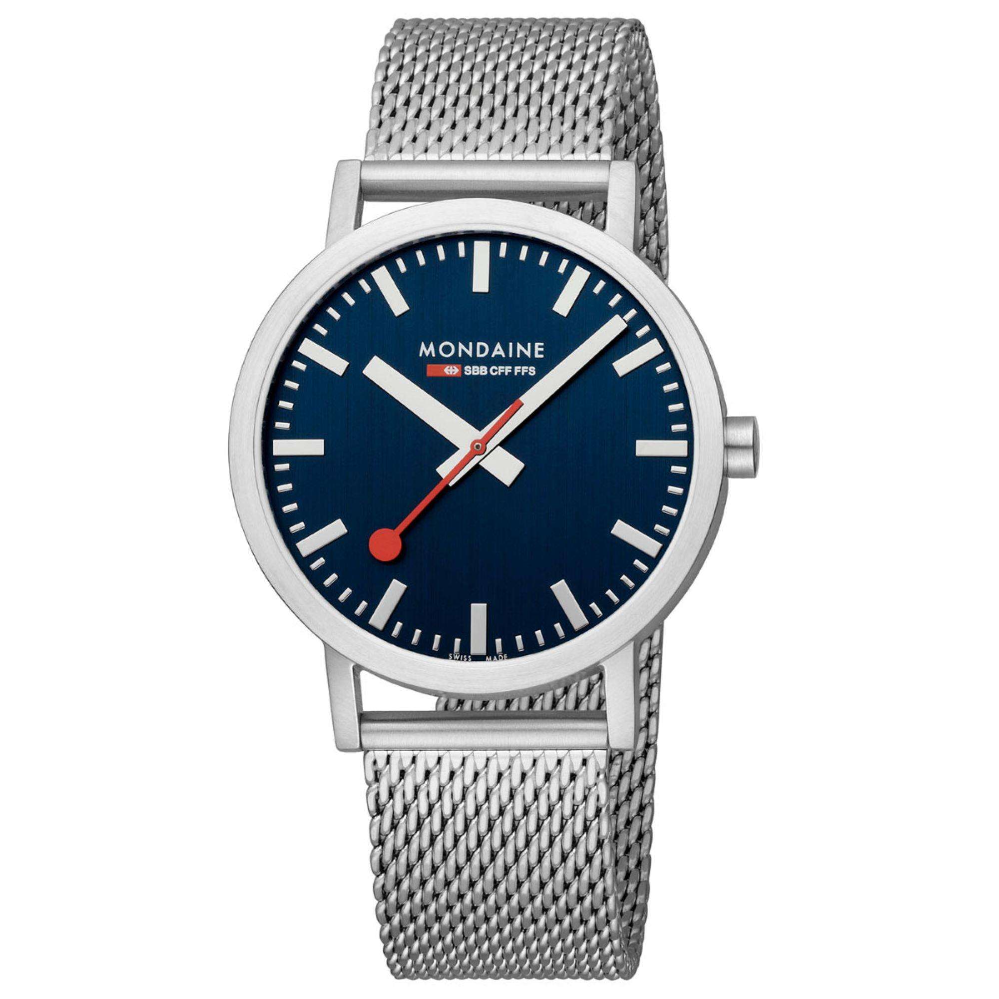 Mondaine Classic Blue Dial Mesh Strap Unisex Watch A660.30360.40SBJ