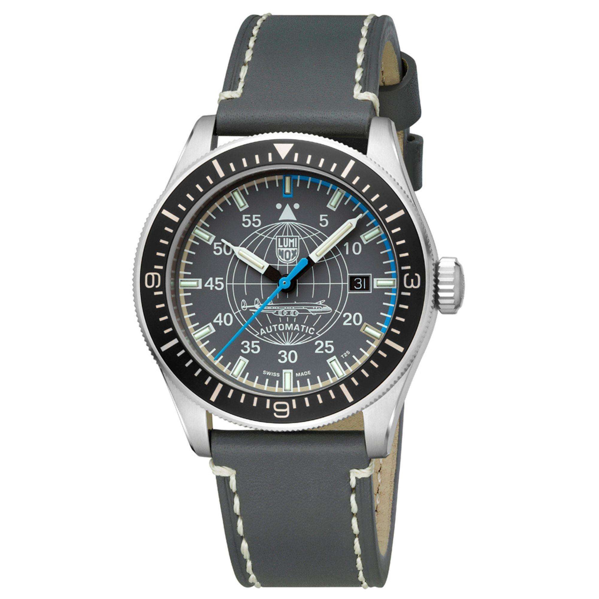 Luminox Air Automatic Constellation 9600 Series Grey Dial Leather Strap Men's Watch XA.9602