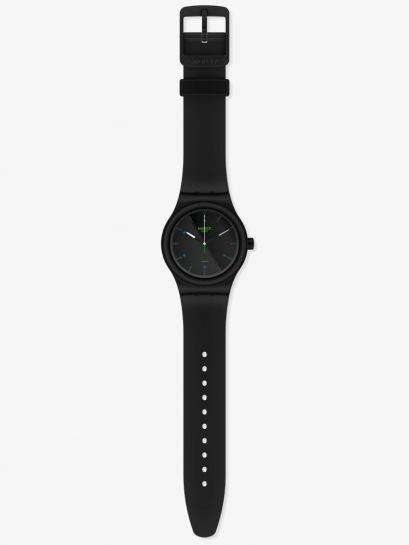 Swatch AM51 Automatic Black Dial Bio Sourced Strap Men's Watch SO30B400