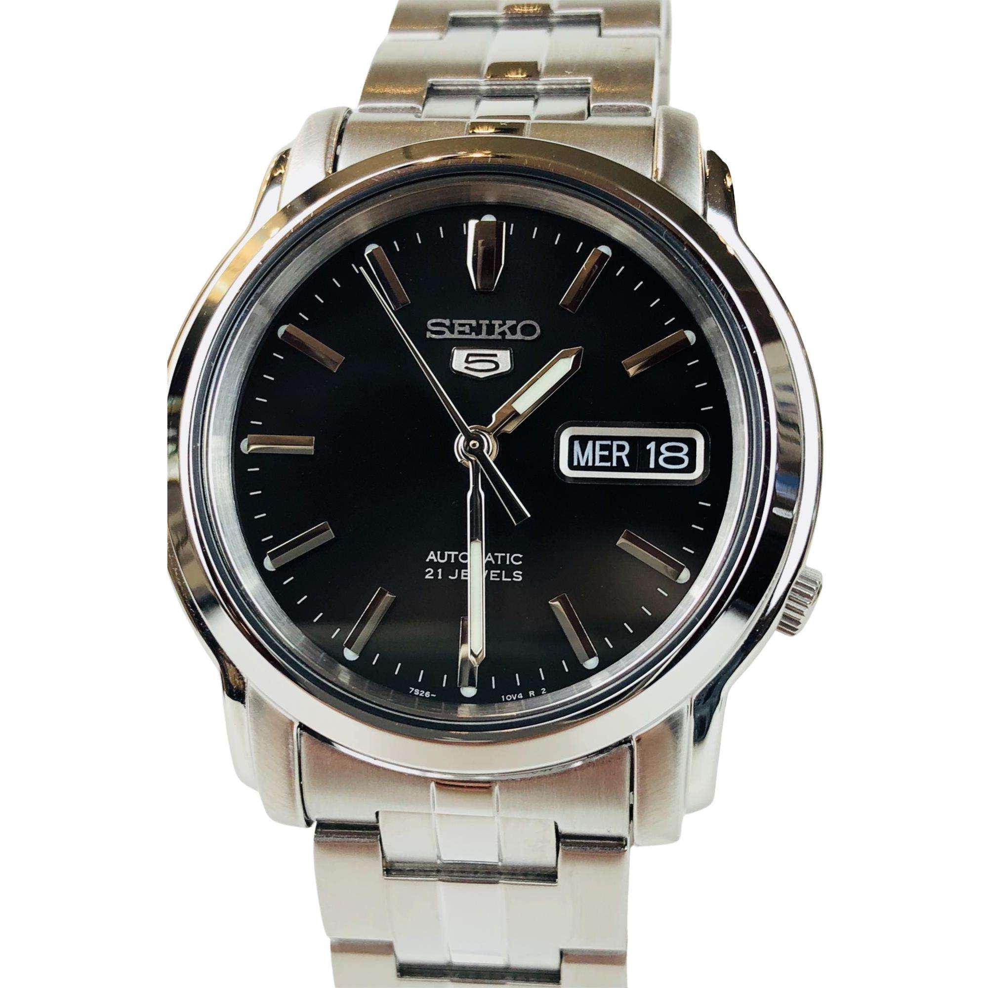 Seiko 5 Automatic Black Dial Stainless Steel Bracelet Men's Watch SNKK71K1