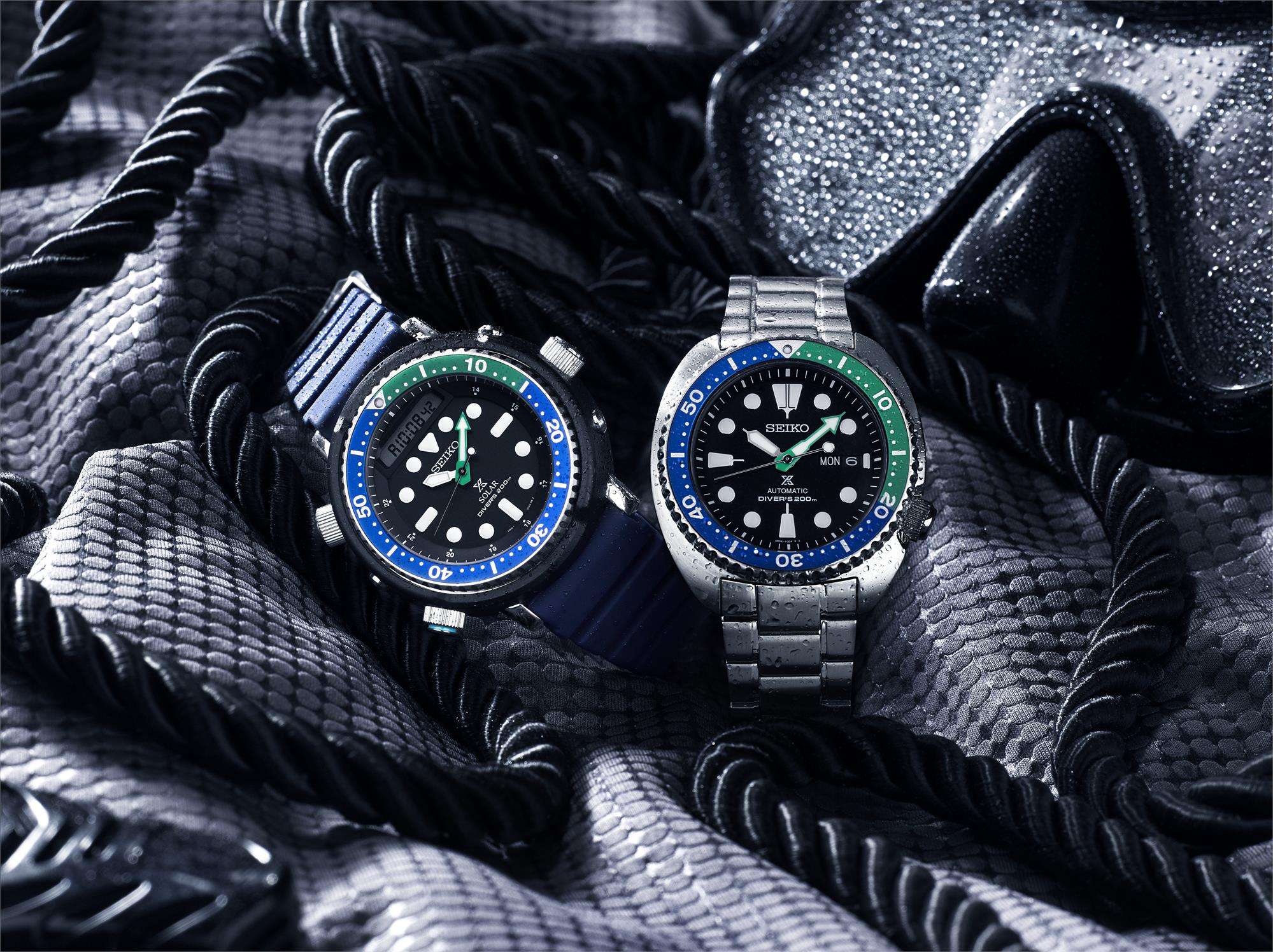 Seiko Prospex Tuna Tropical Lagoon Black Dial Blue Silicone Strap Men's Watch SNJ039P1
