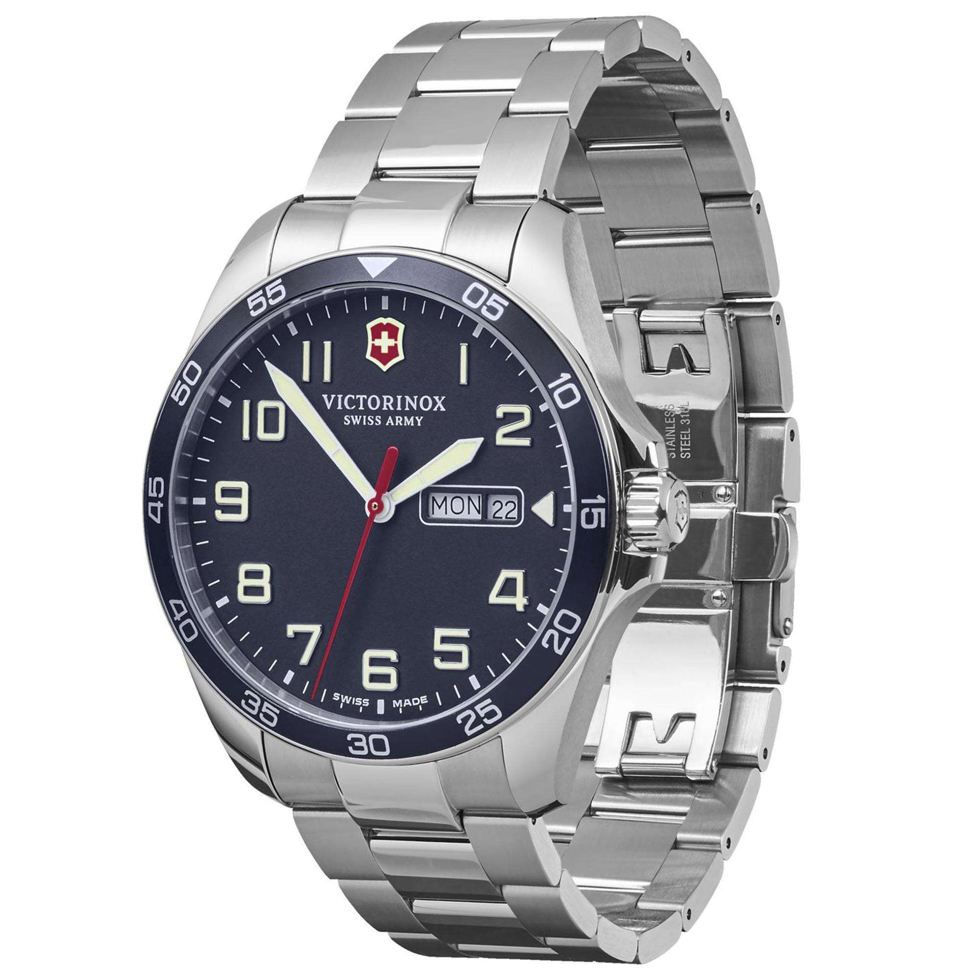 Victorinox Fieldforce 42mm Blue Dial Steel Mens Quartz Watch 241851