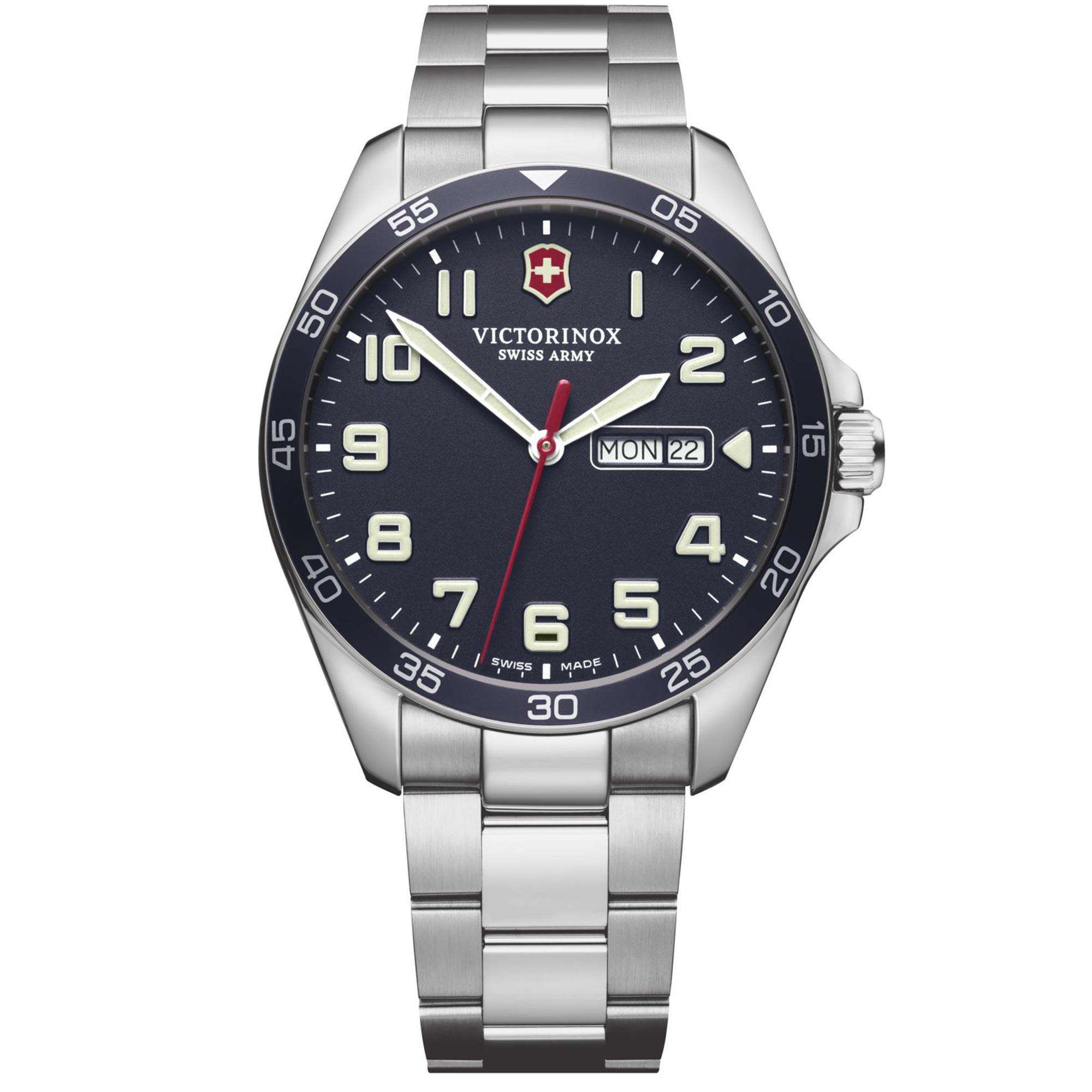 Victorinox Fieldforce 42mm Blue Dial Steel Mens Quartz Watch 241851