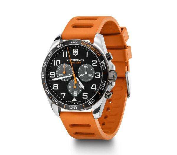 Victorinox FieldForce 42mm Chronograph Black Dial Rubber Mens Quartz Watch 241893