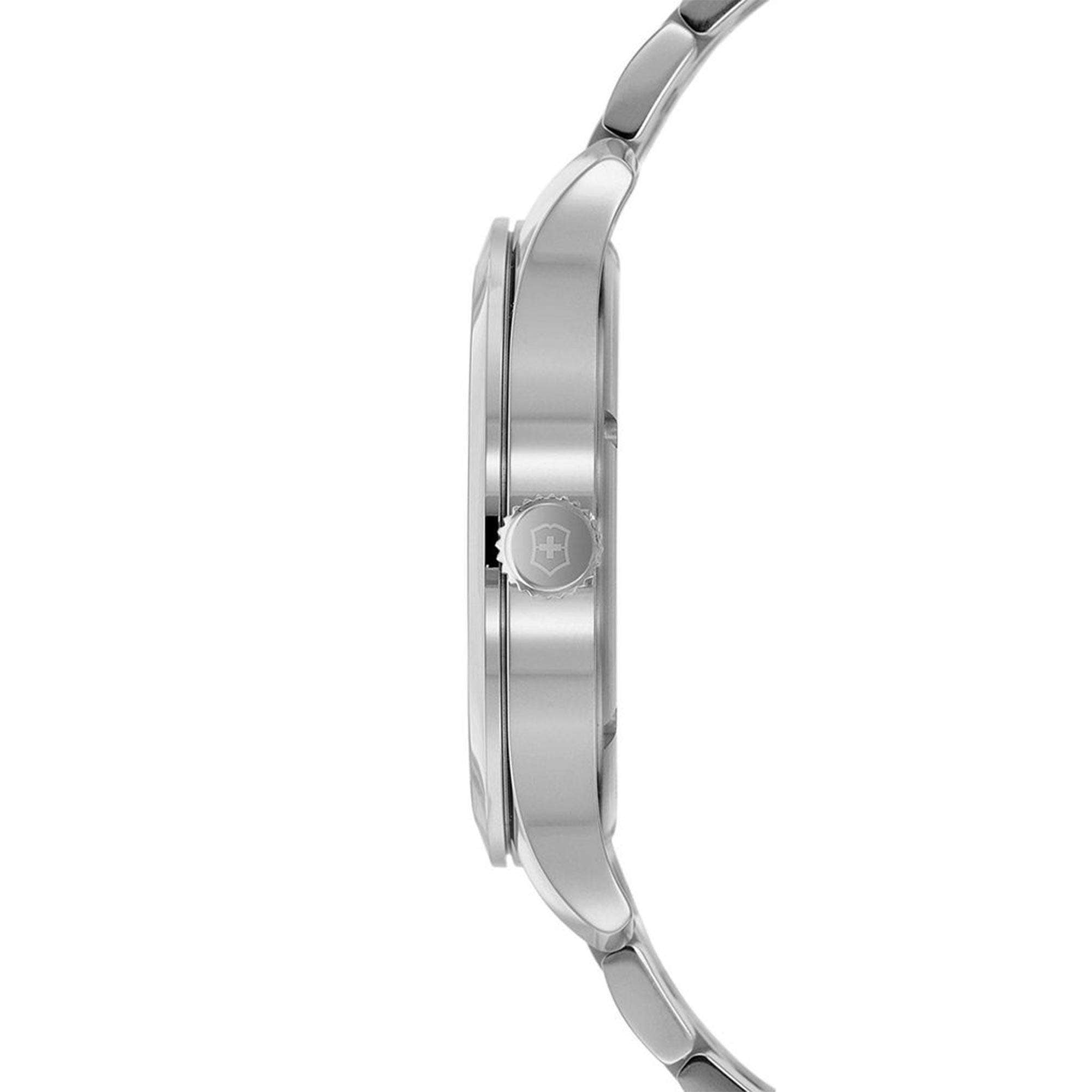 Victorinox Swiss Army Alliance Black Dial Silver Stainless Steel Bracelet Men's Watch 241762