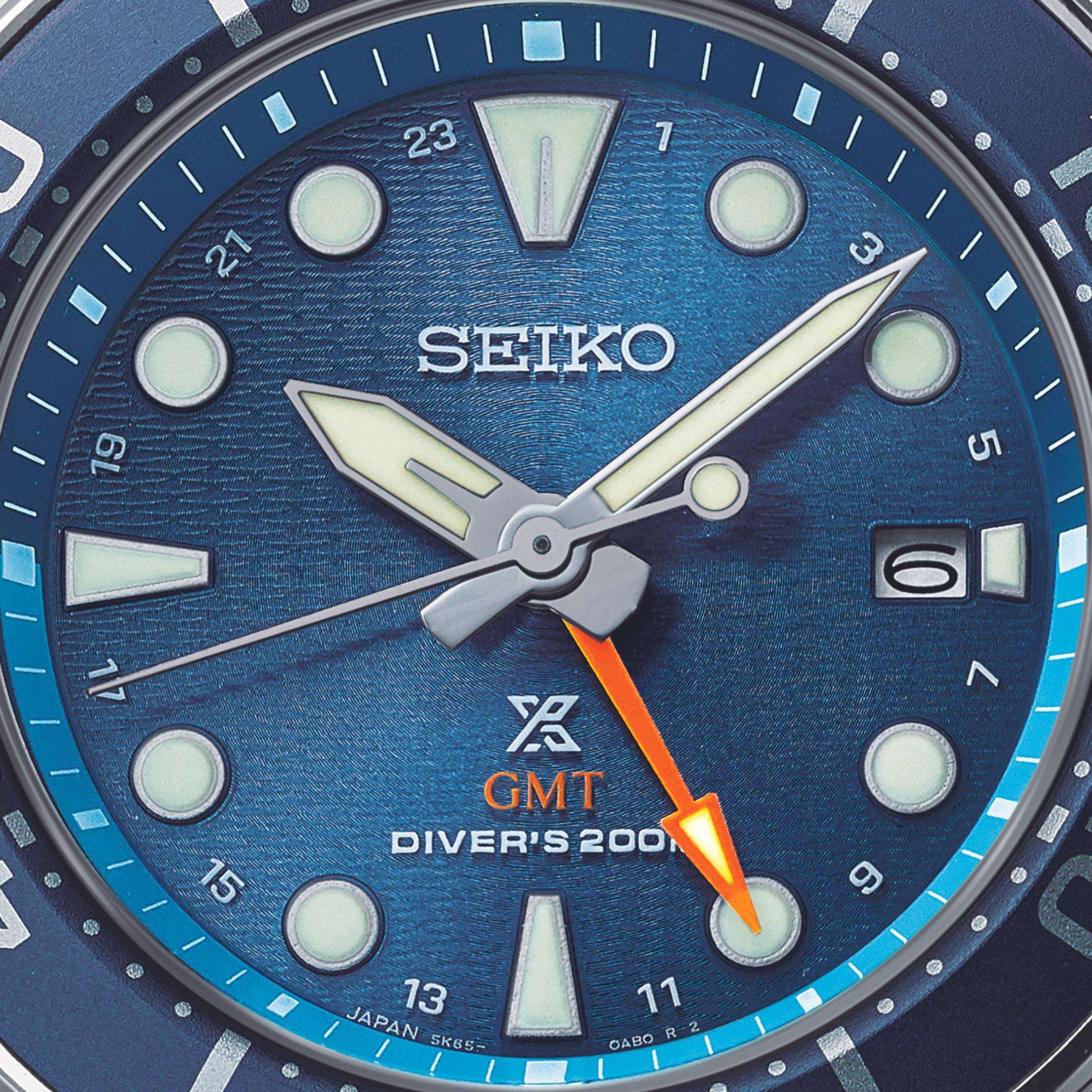 Seiko Prospex Aqua Sumo GMT Blue Dial Steel Bracelet Men's Watch SFK001J1