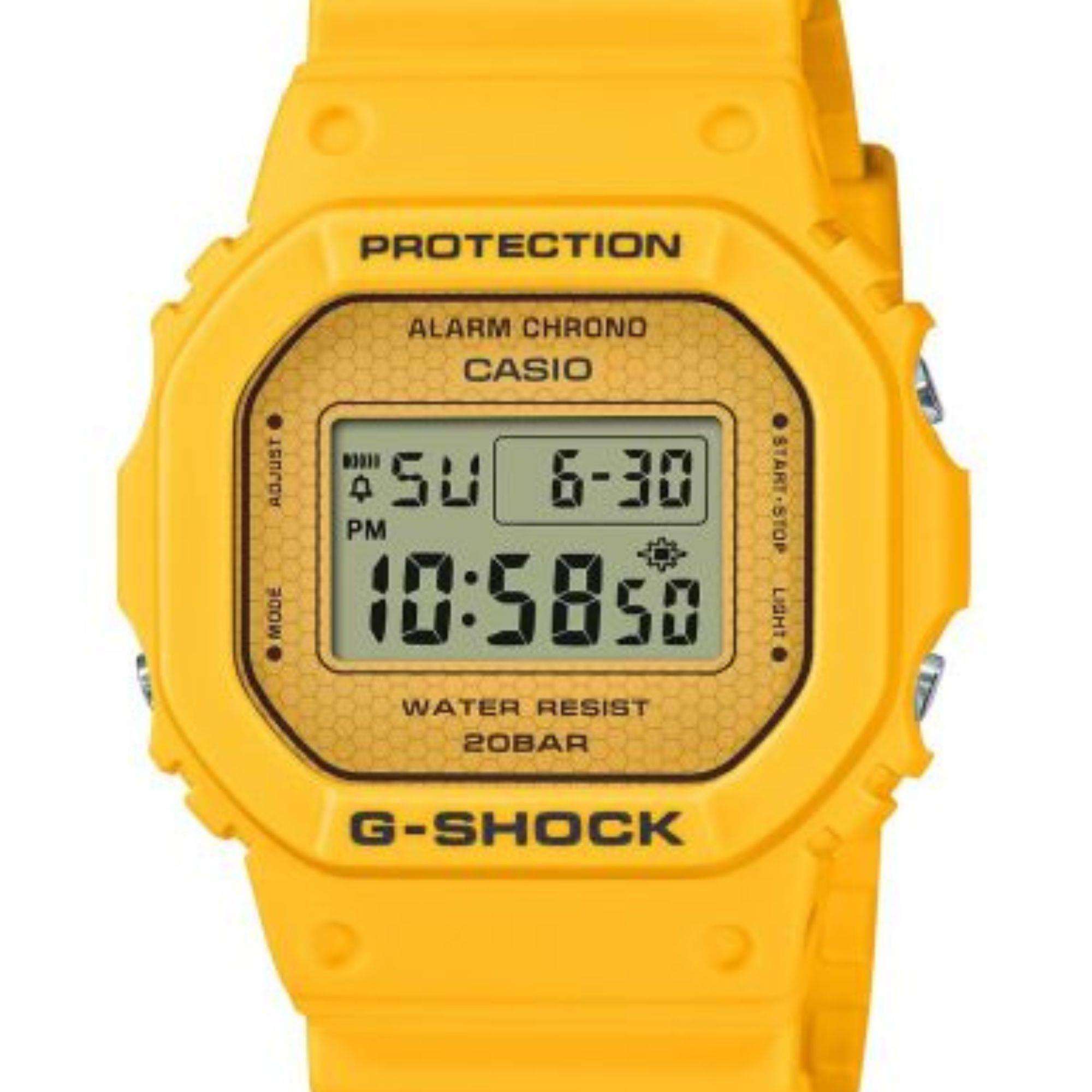 Casio G-Shock Summer Lovers Yellow Dial Yellow Rubber Strap Mens Watch DW-5600SLC-9ER