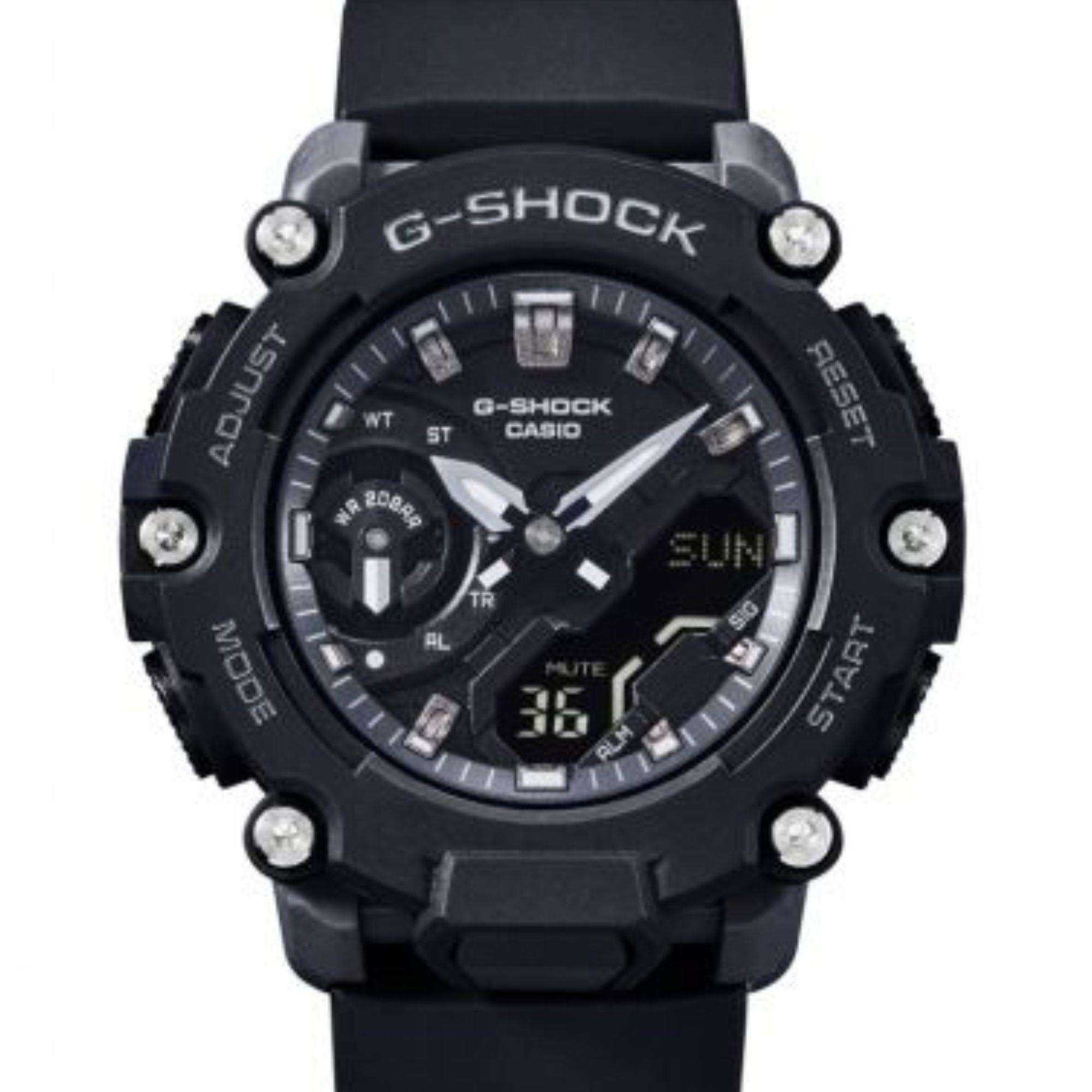 Casio G-Shock S2200 Monochrome Colour Series Black Dial Black Rubber Men's Watch GMA-S2200-1AER