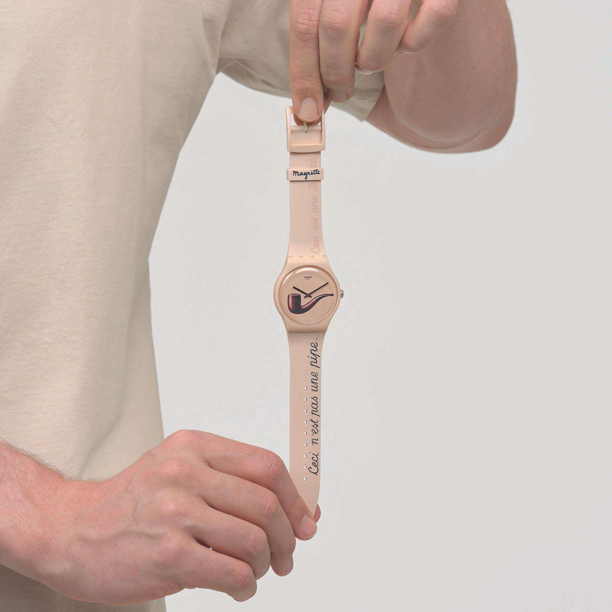 Swatch Art Journey La Trahison Des Images By Rene Magritte Silicon Strap Unisex Watch SO29Z124 - WatchNation