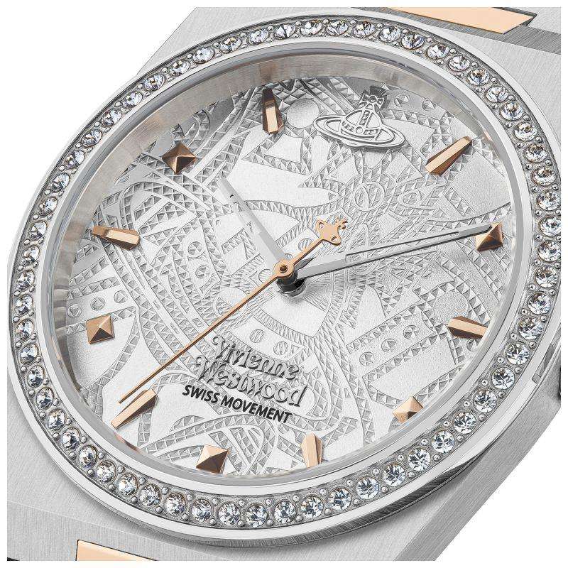 Vivienne Westwood Charterhouse Silver Pattern Ladies Bracelet Watch VV244WSSR