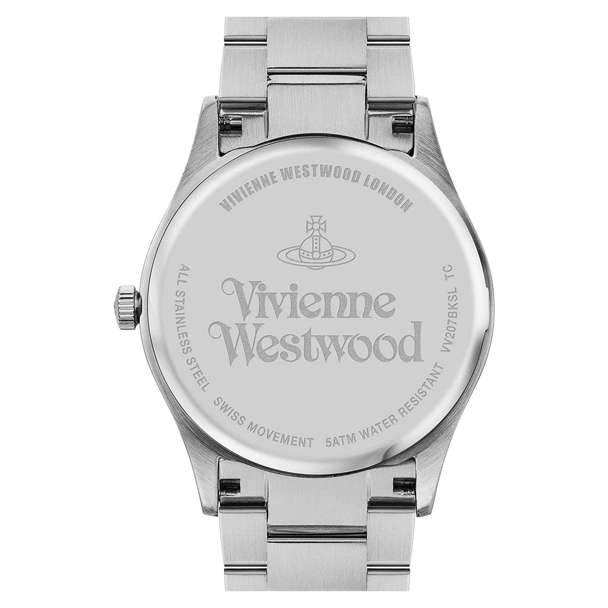 Vivienne Westwood The Cranbourne Black Dial Stainless Steel Bracelet Men's Watch VV207BKSL