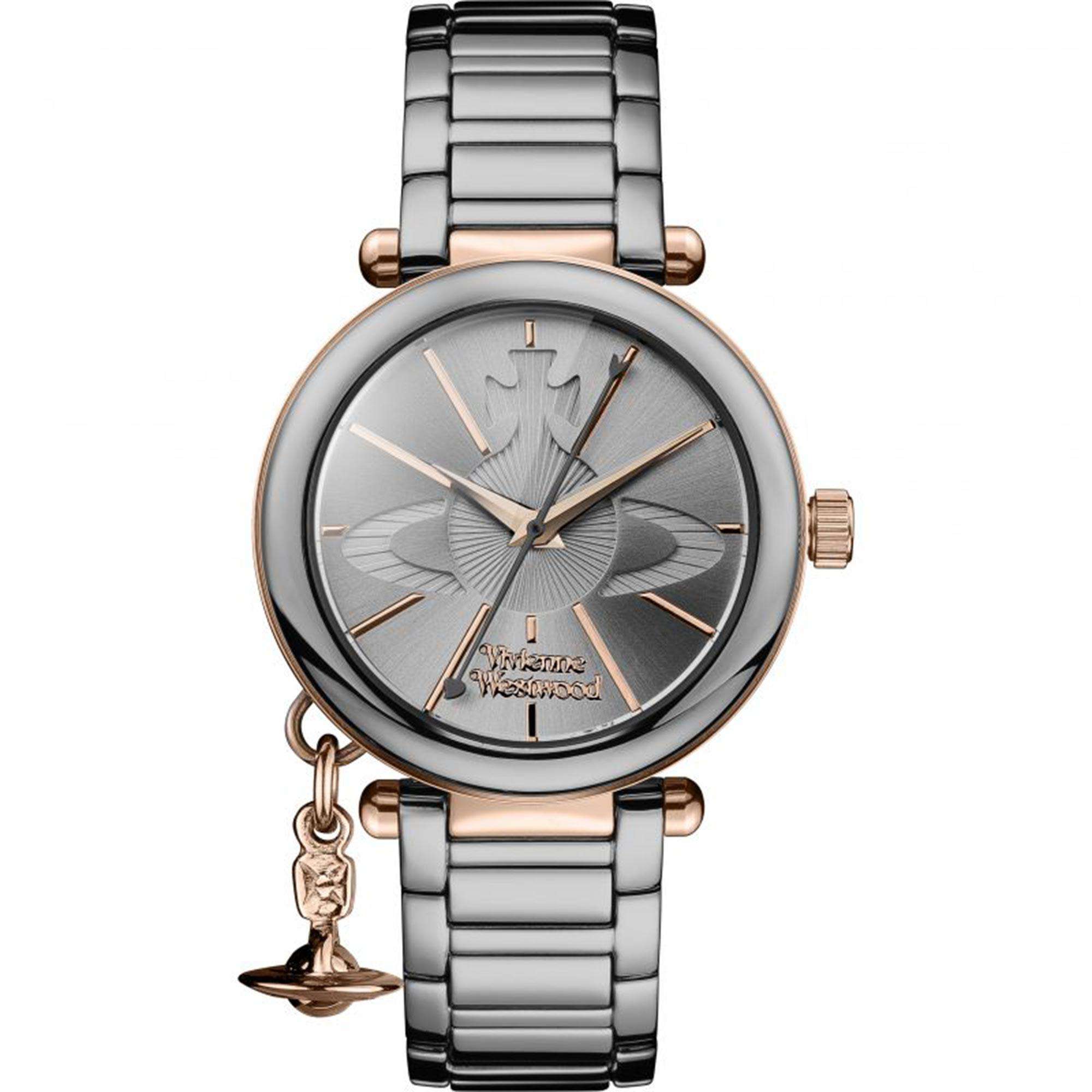 Vivienne Westwood Kensington Quartz Silver Dial Gunmetal Grey Steel Bracelet Ladies Watch VV067SLTI