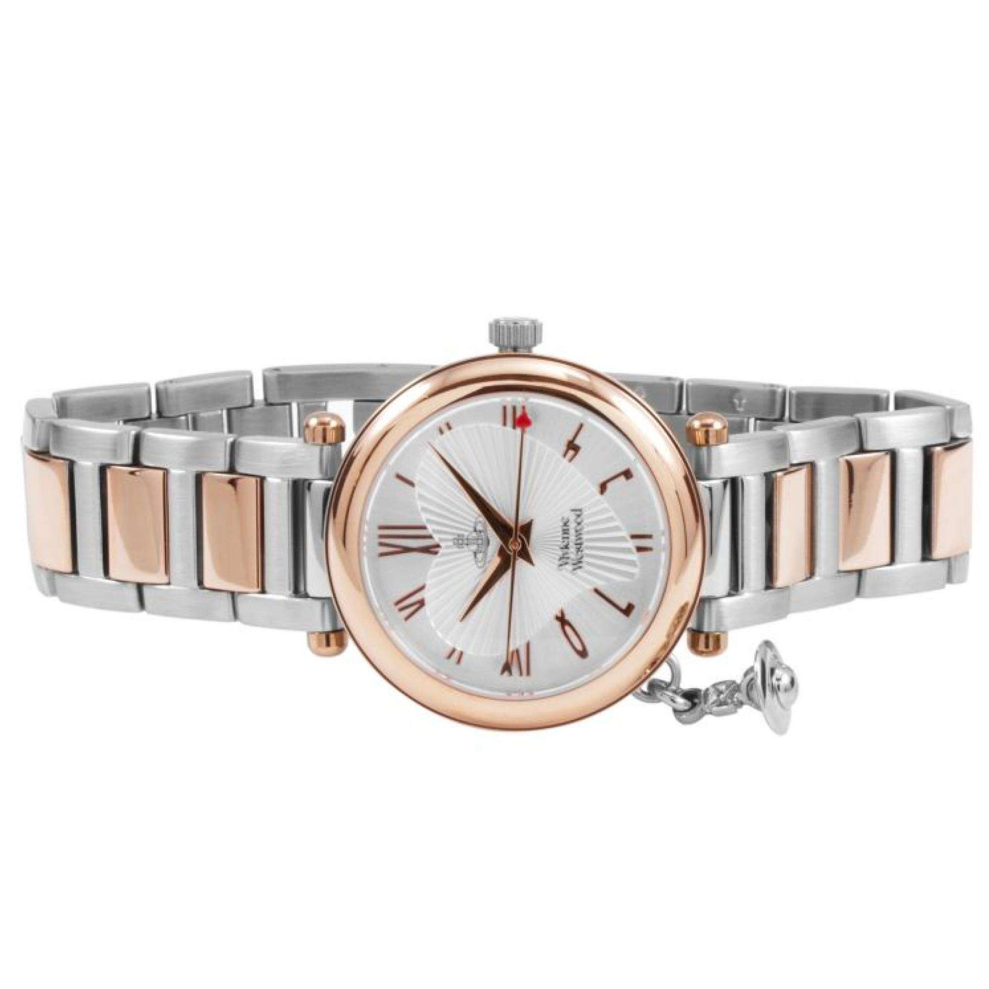 Vivienne Westwood Orb Quartz Silver Dial Two Tone Stainless Steel Bracelet Ladies Watch VV006RSSL
