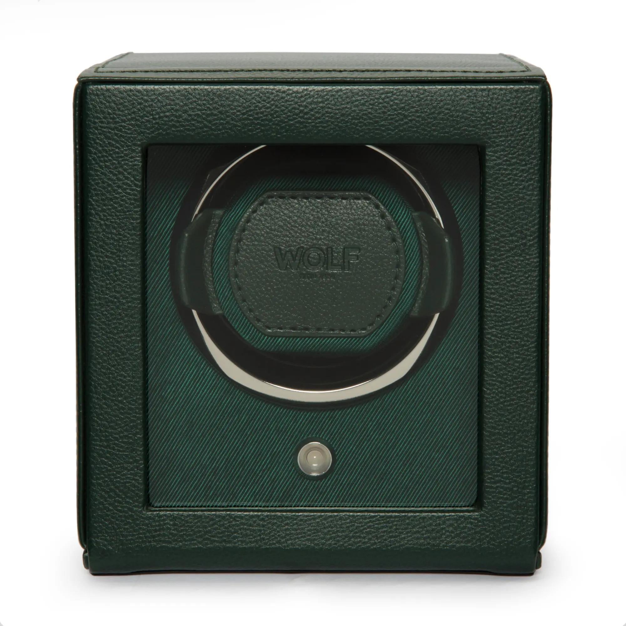 WOLF Cub Single Green Watch Winder with Cover 461141
